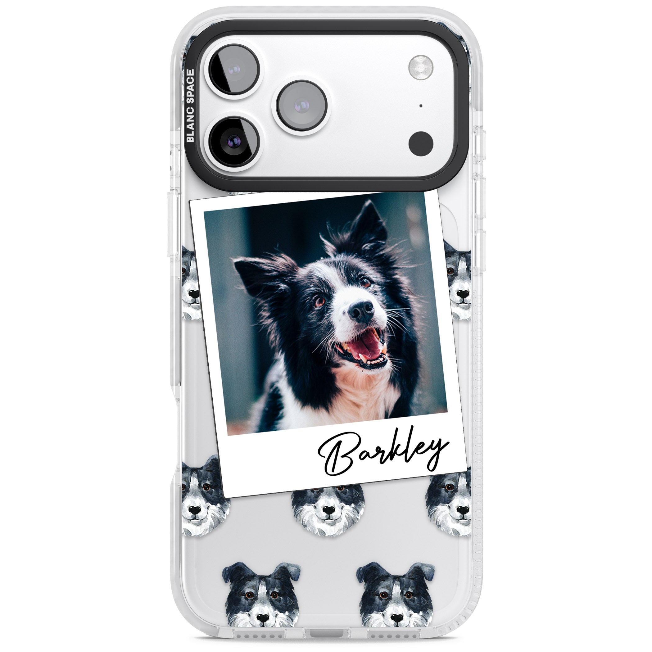 Personalised Border Collie Instant Camera Photo iPhone 17 Pro Max Impact Pro Clear Phone Case