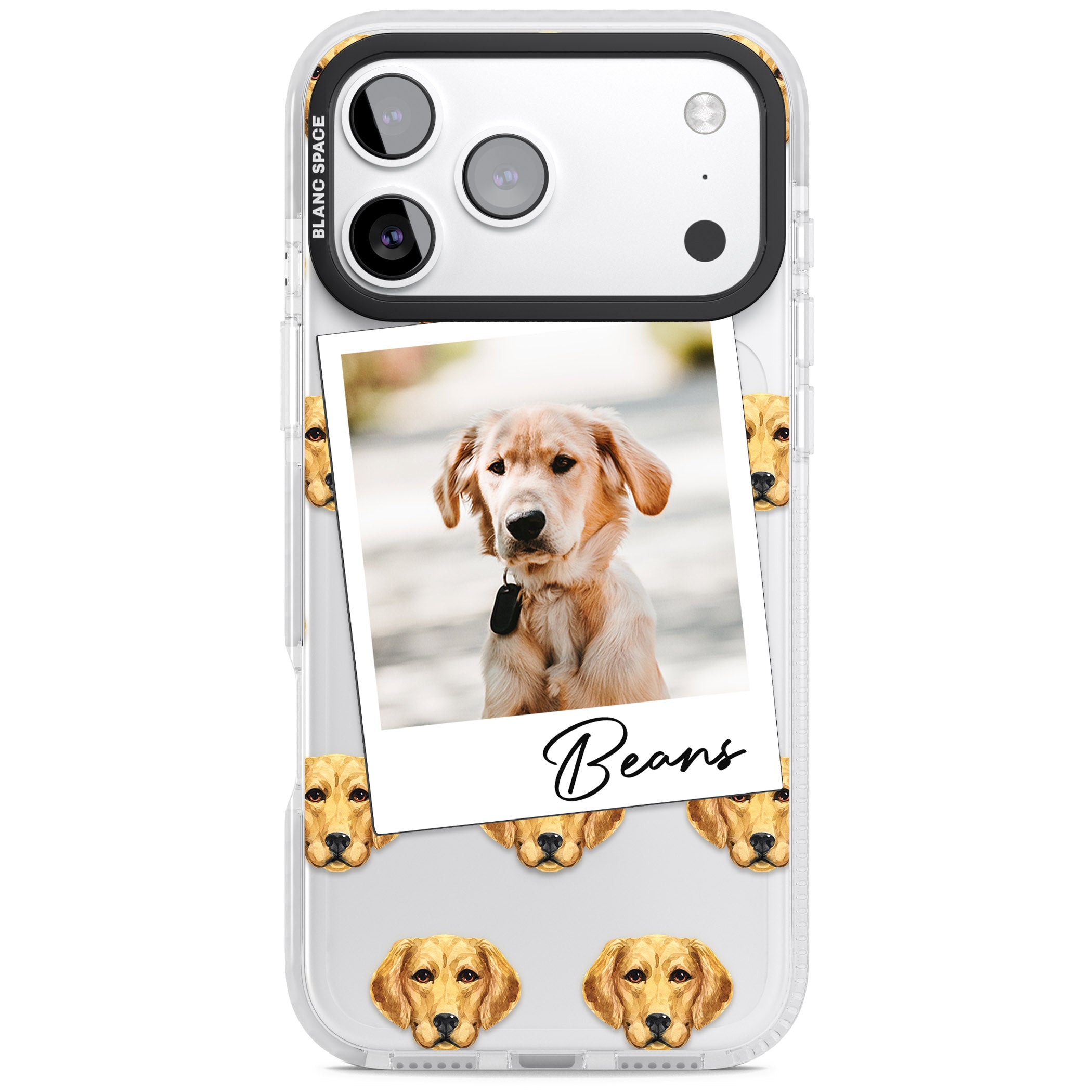 Personalised Labrador Instant Camera Photo iPhone 17 Pro Impact Pro Clear Phone Case