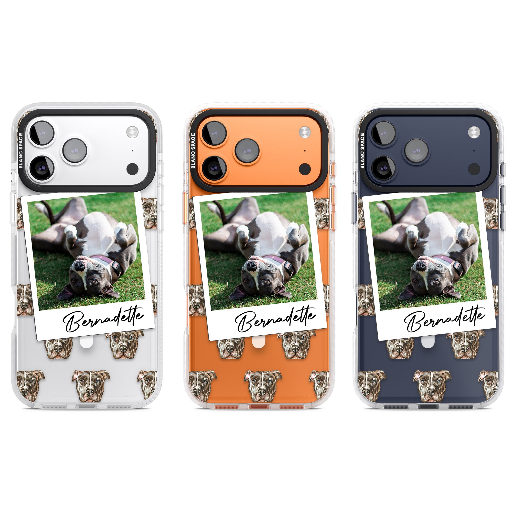 Personalised Staffordshire Bull Terrier Instant Camera Photo iPhone 17 Pro Impact Pro Clear Phone Case APT Impact Protection