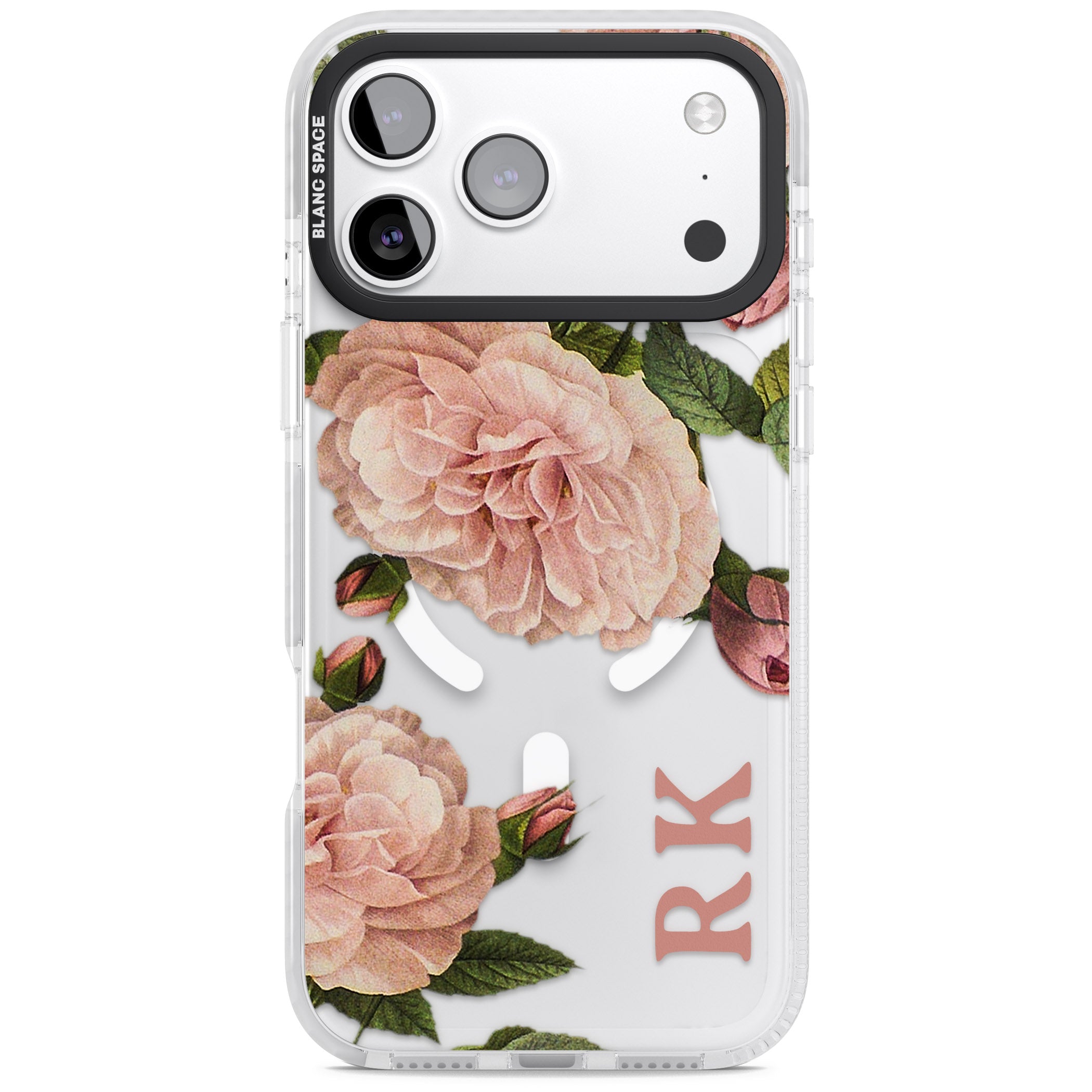 Personalised Vintage Floral iPhone 17 Pro Max Impact Pro Clear Phone Case