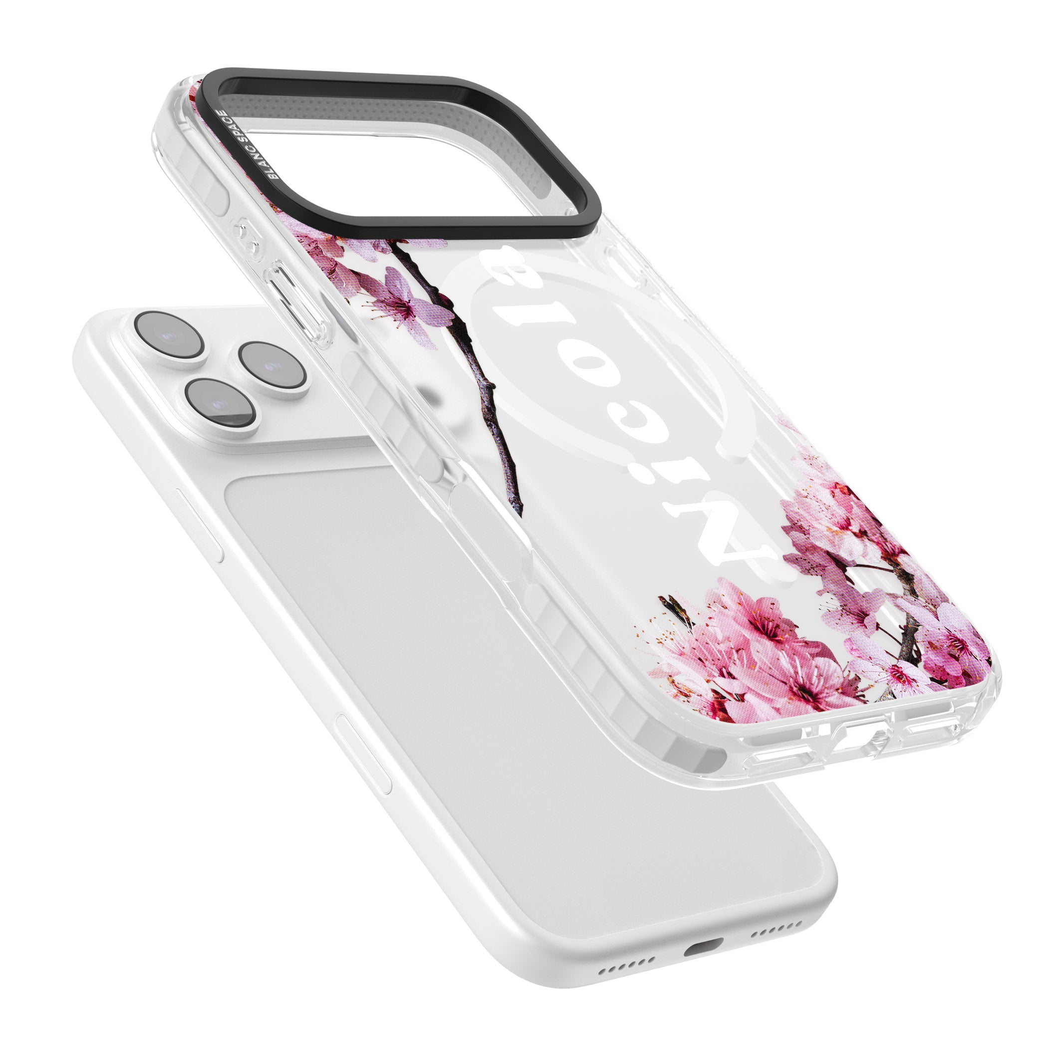 Personalised Cherry Blossom Elegance Classic iPhone 17 Pro Impact Pro Clear Phone Case Colours