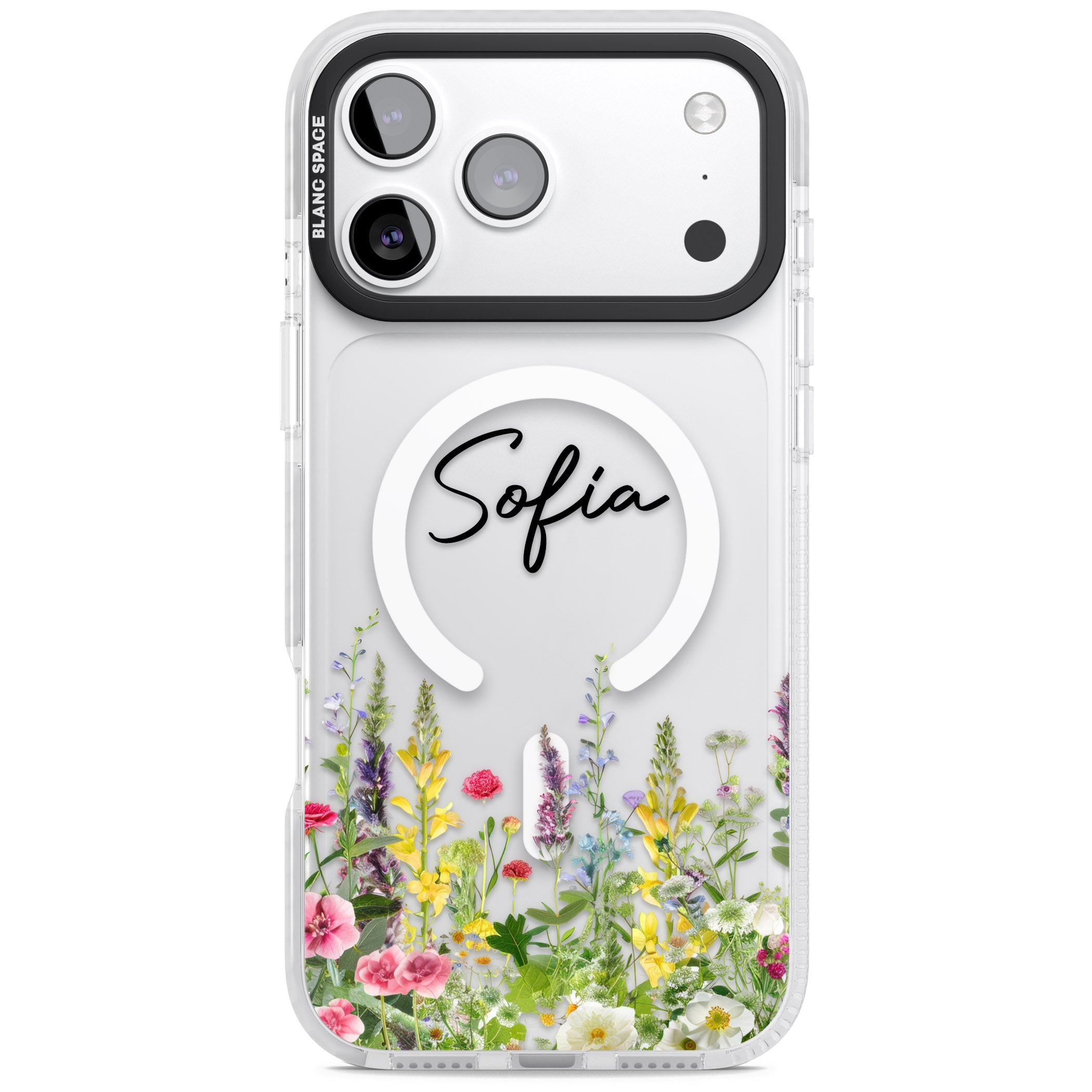 Personalised Garden Wildfowers iPhone 17 Pro Max Impact Pro Clear Phone Case
