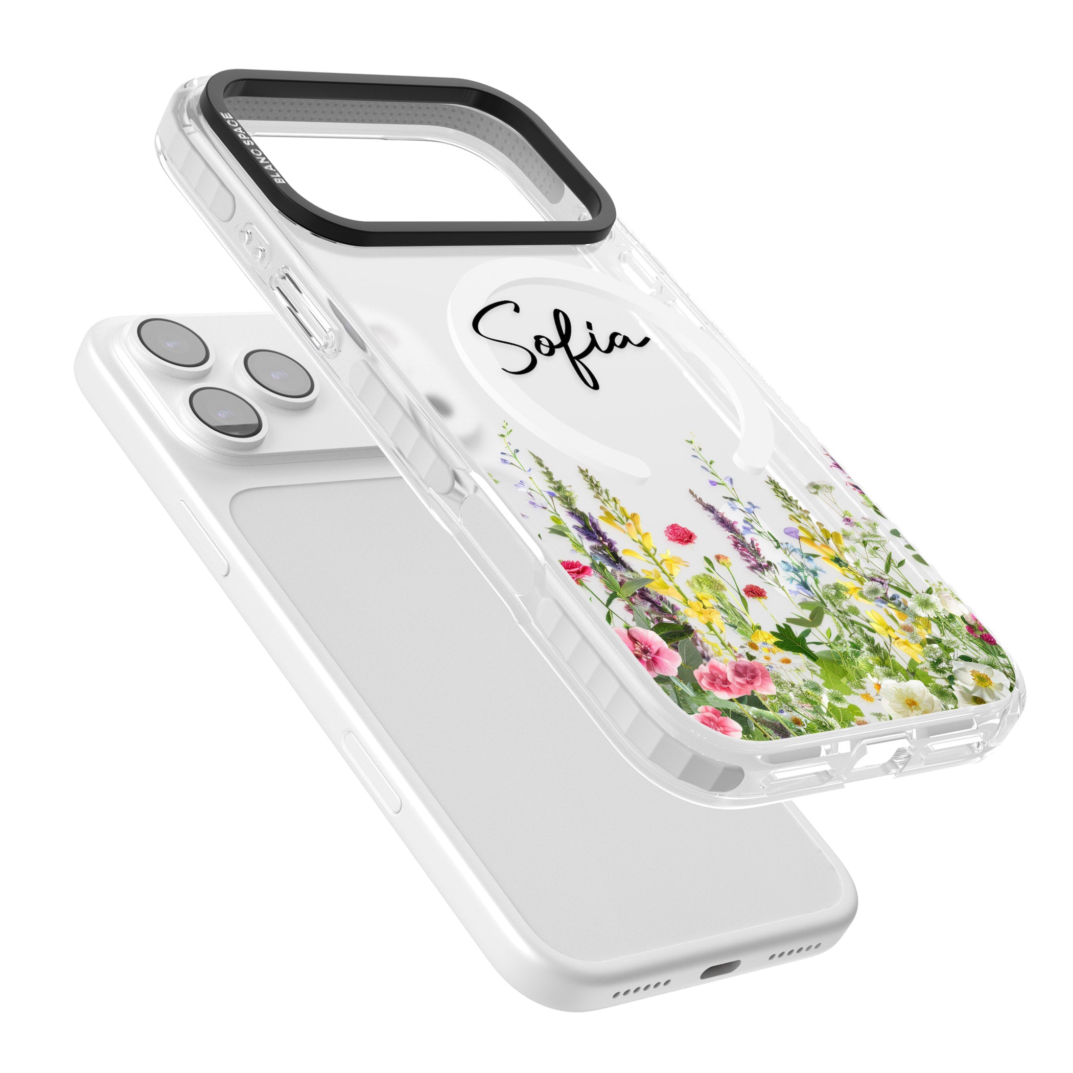 Personalised Garden Wildfowers iPhone 17 Pro Impact Pro Clear Phone Case Colours