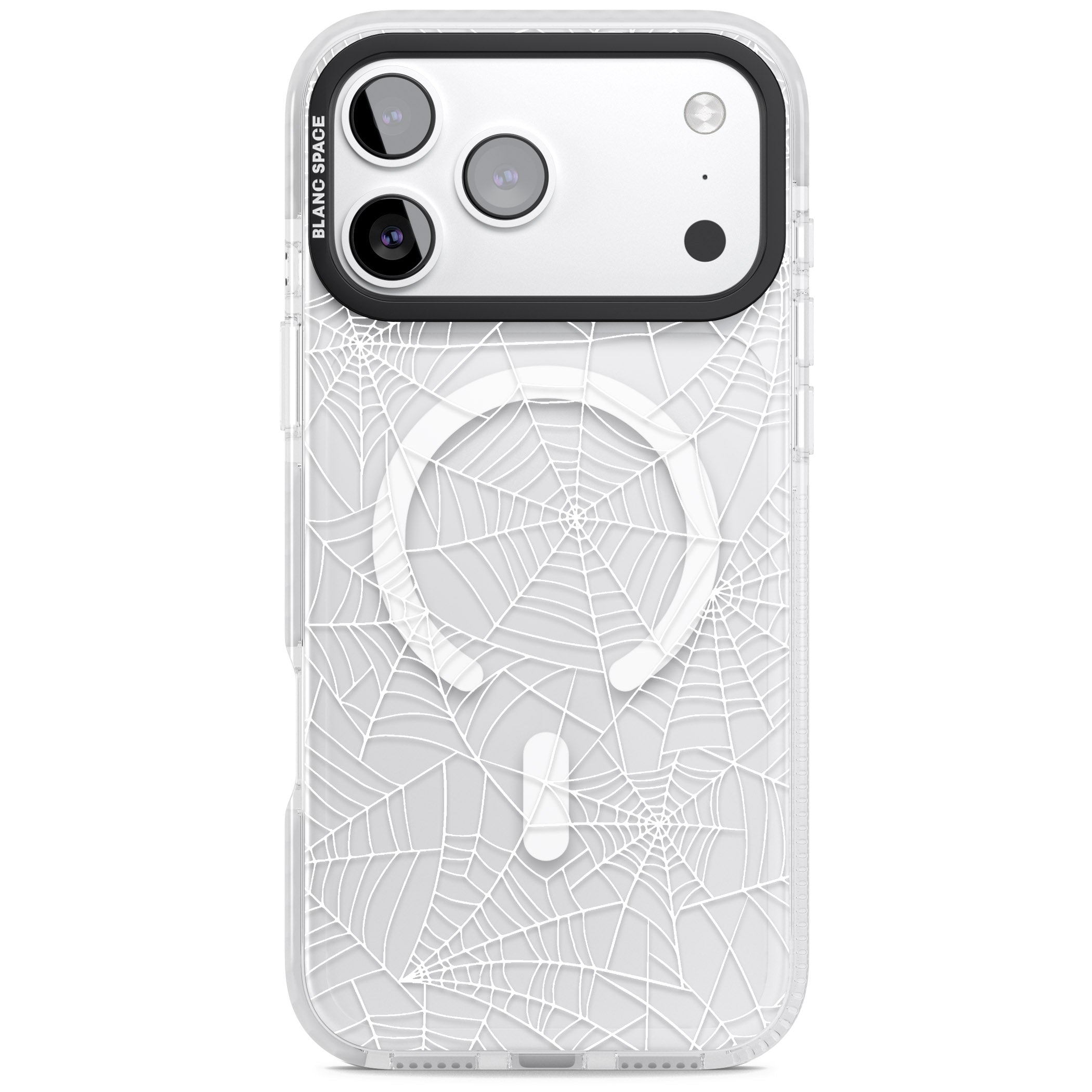 Personalised Spider Webs iPhone 17 Pro Impact Pro Clear Phone Case