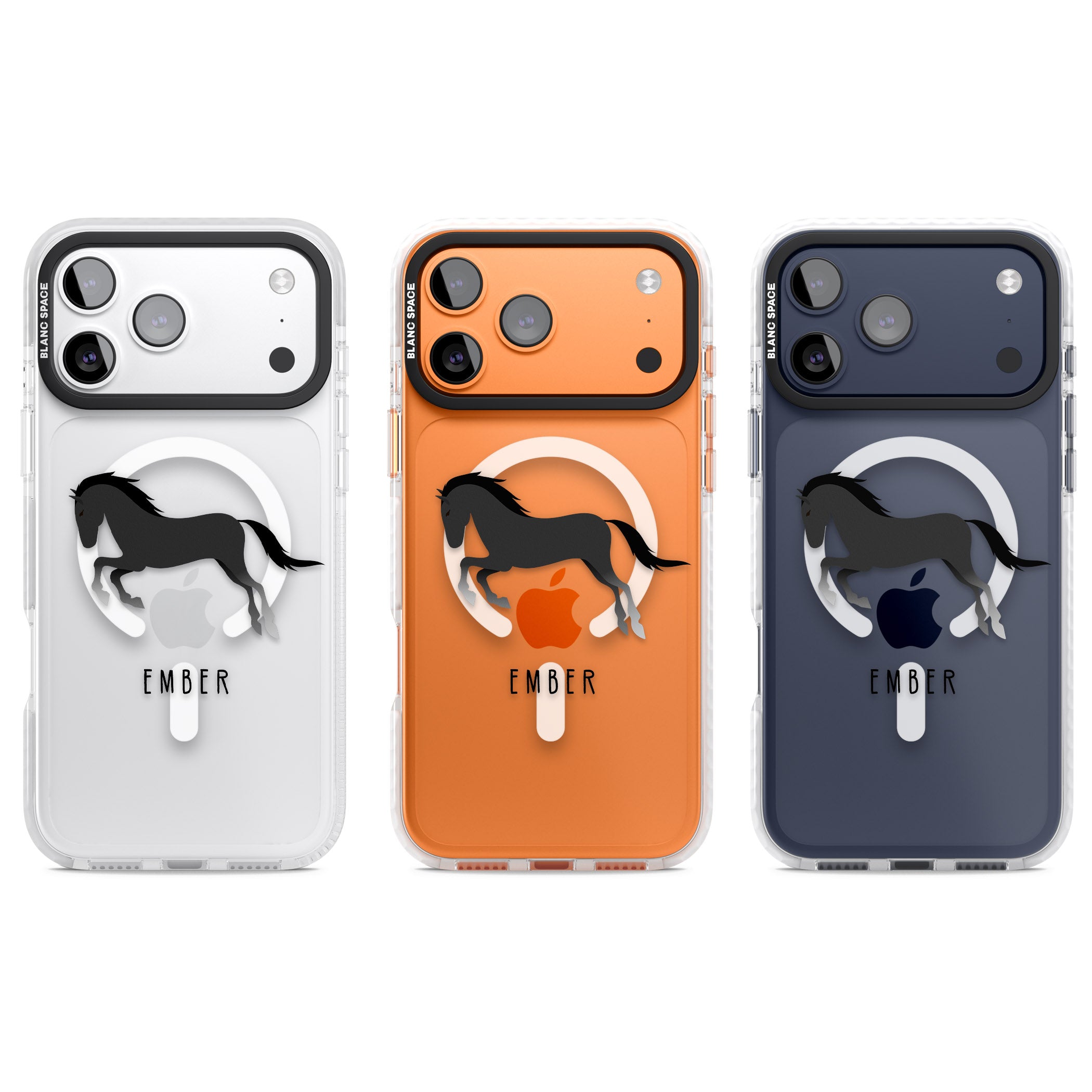Personalised Black Horse iPhone 17 Pro Impact Pro Clear Phone Case APT Impact Protection