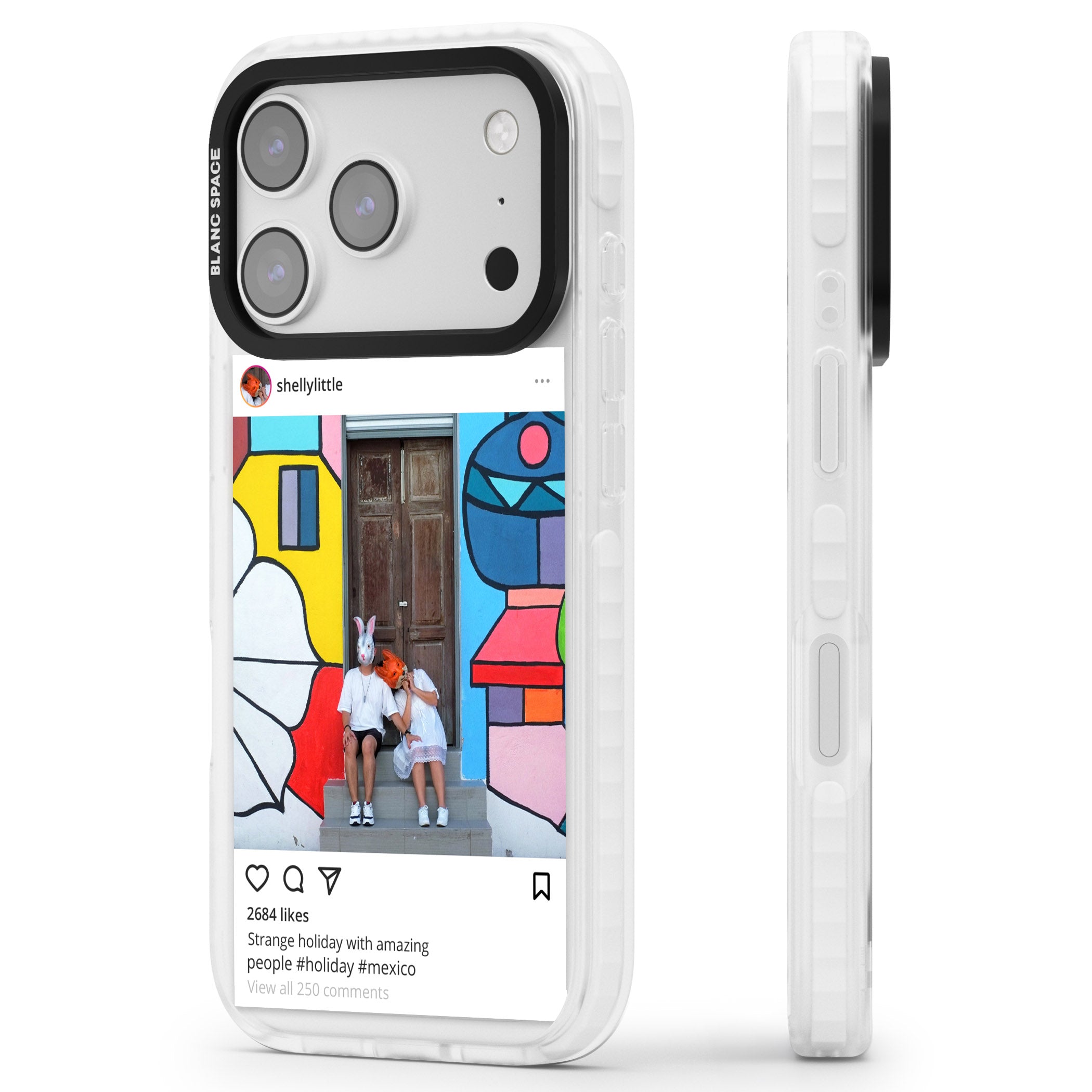 Personalised Instagram iPhone 17 Pro Impact Pro Clear Phone Case Side Profile