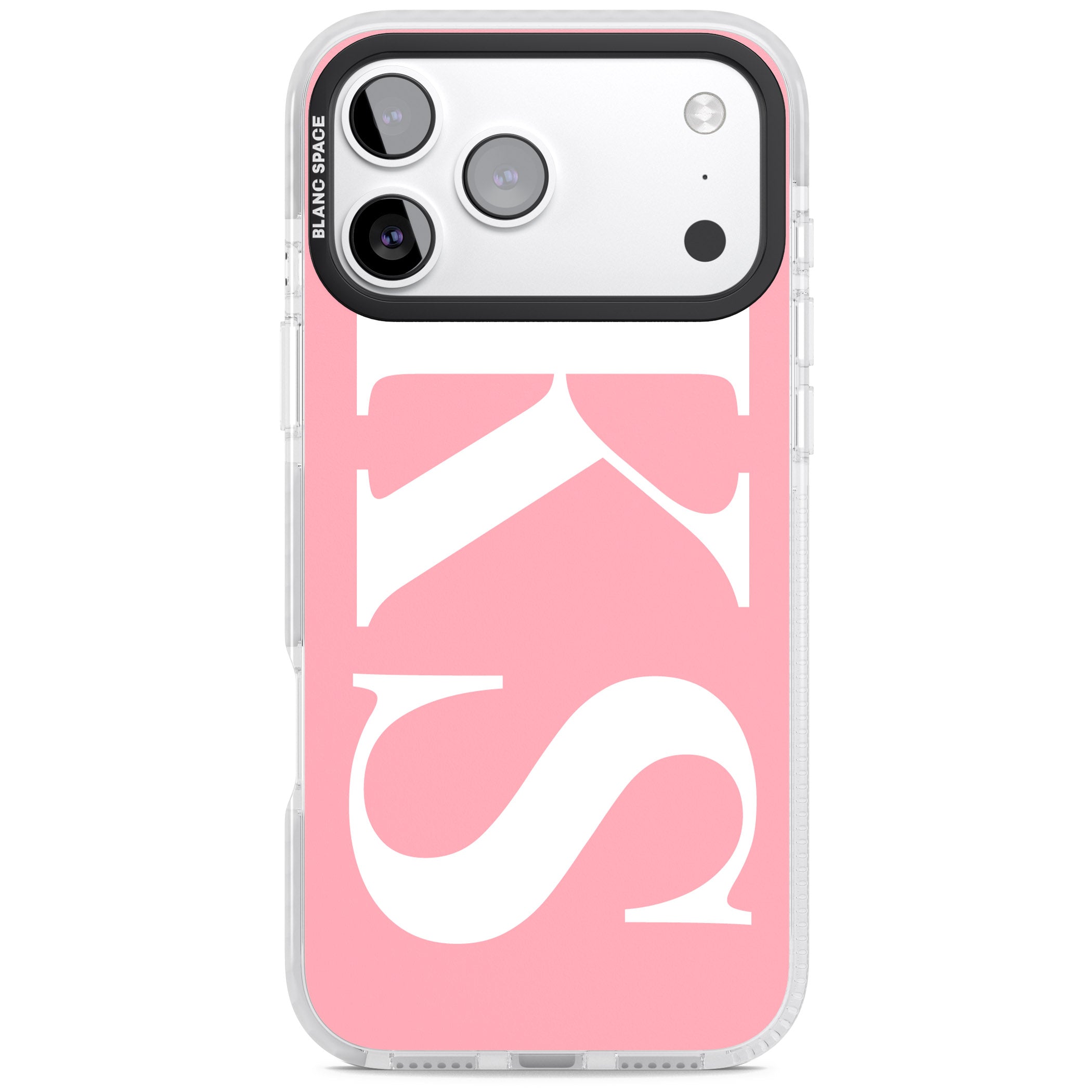 Personalised White & Pink Letters iPhone 17 Pro Impact Pro Clear Phone Case