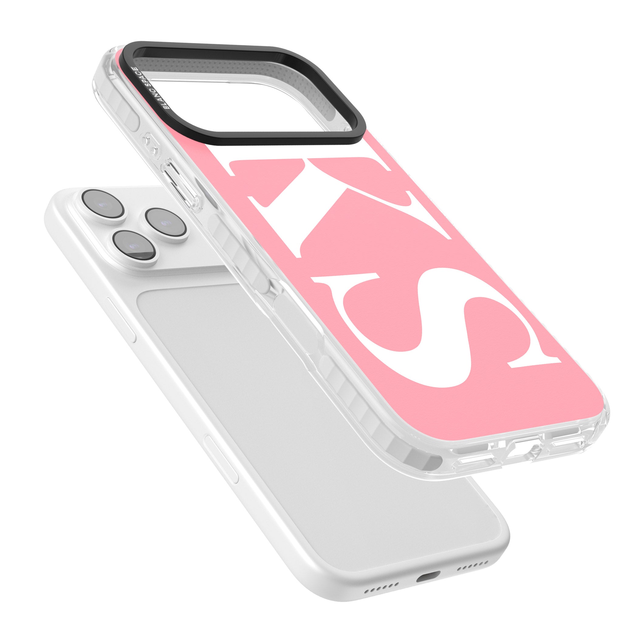 Personalised White & Pink Letters iPhone 17 Pro Max Impact Pro Clear Phone Case Colours