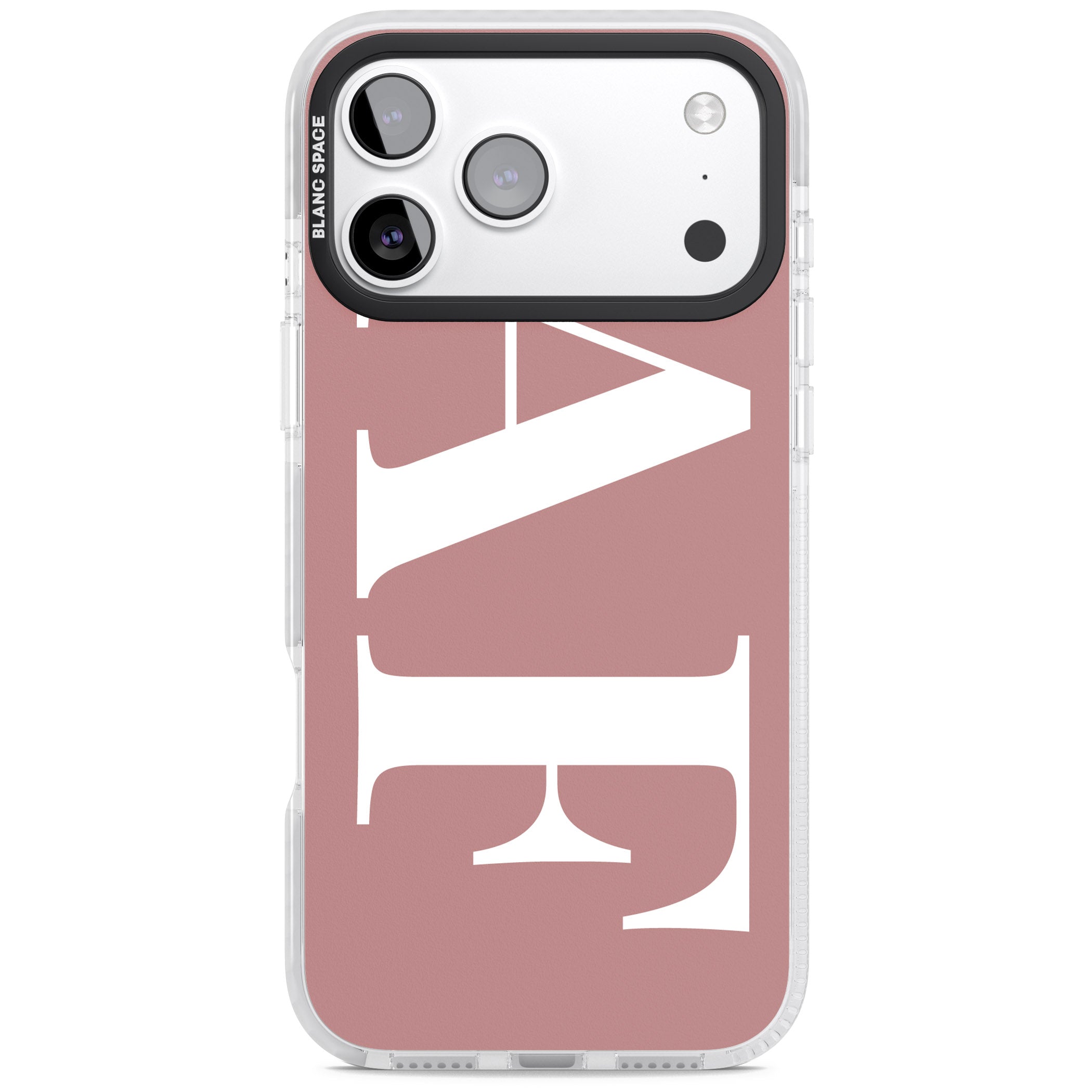 Personalised White & Rose Letters iPhone 17 Pro Impact Pro Clear Phone Case