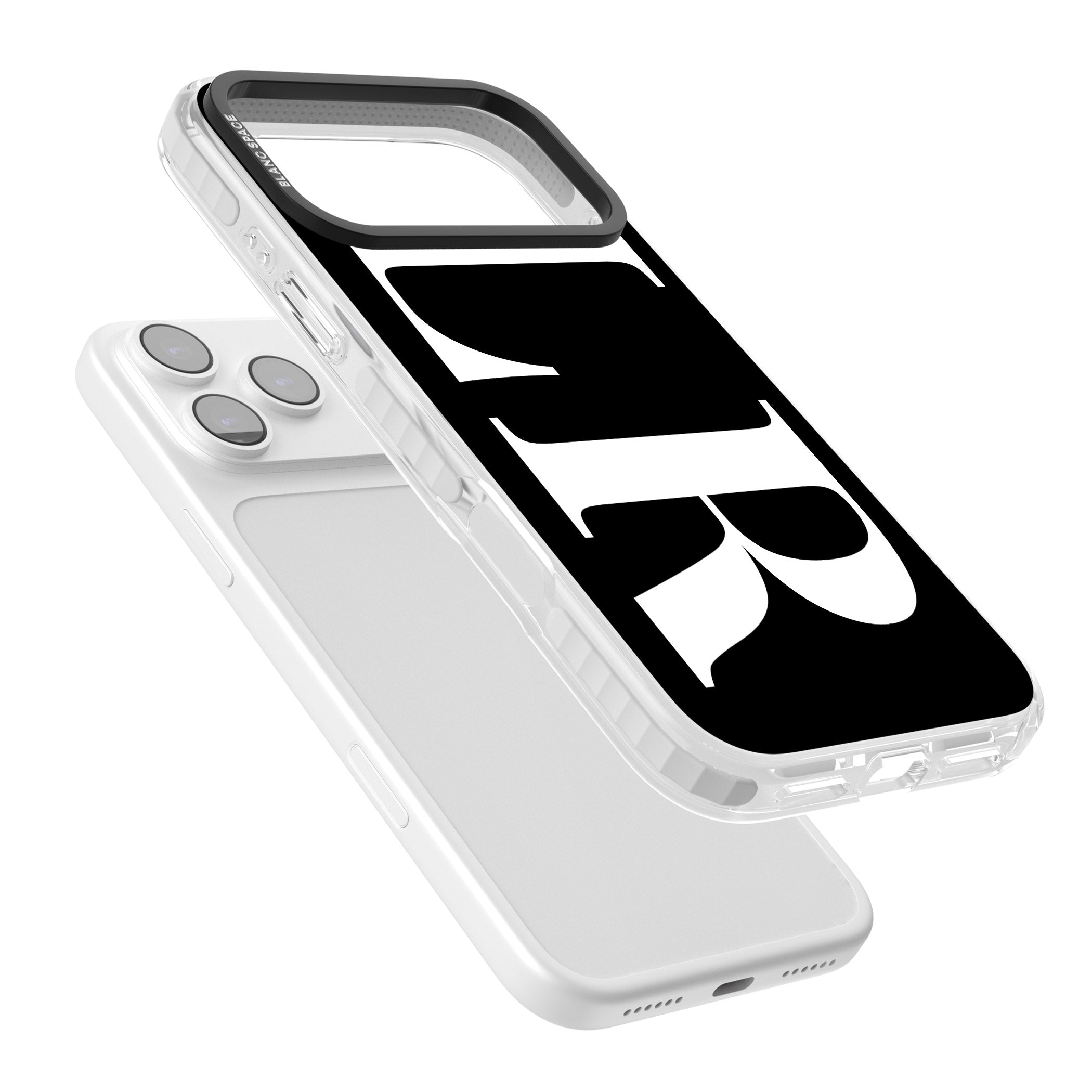 Personalised White & Black Letters iPhone 17 Pro Max Impact Pro Clear Phone Case Colours