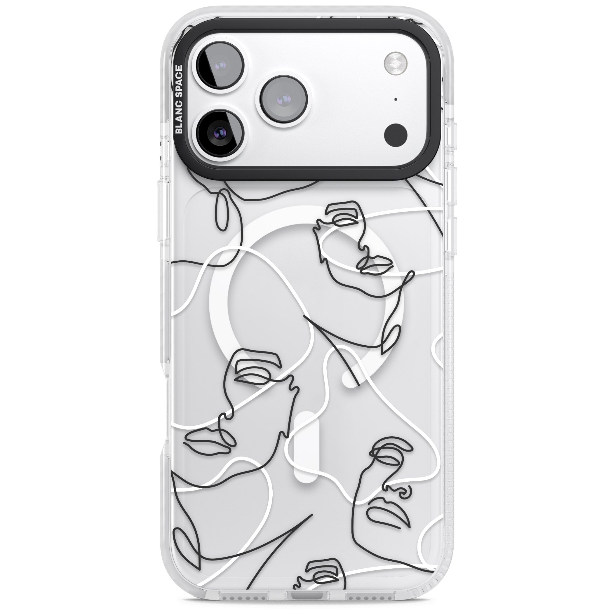 Personalised Abstract Faces iPhone 17 Pro Max Impact Pro Clear Phone Case