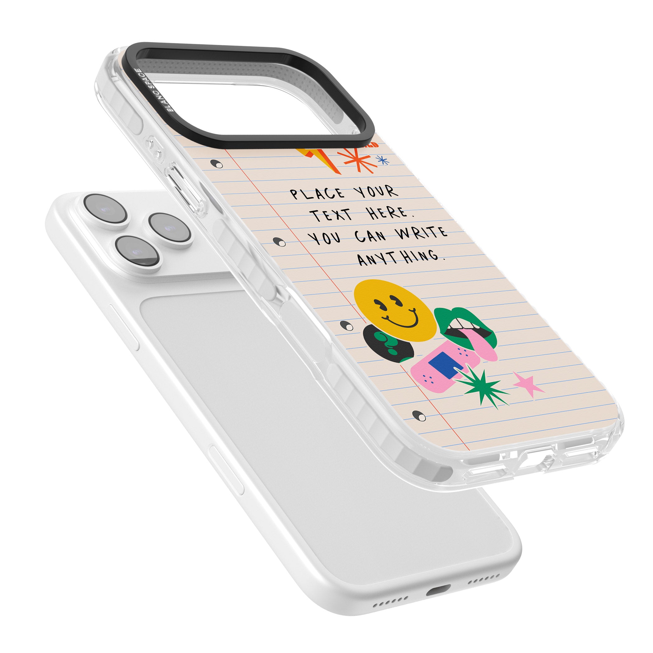 Personalised Retro Rainbow Fun iPhone 17 Pro Max Impact Pro Clear Phone Case Colours