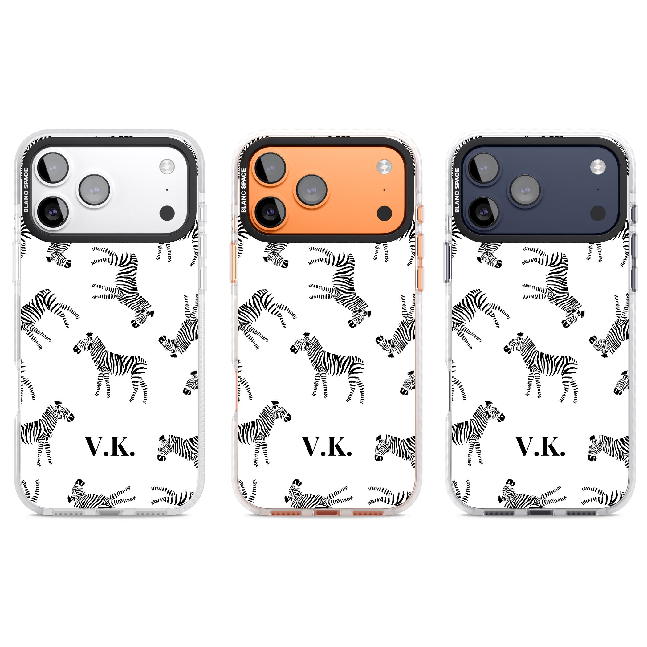 Personalised Zebra Pattern iPhone 17 Pro Impact Pro Clear Phone Case APT Impact Protection
