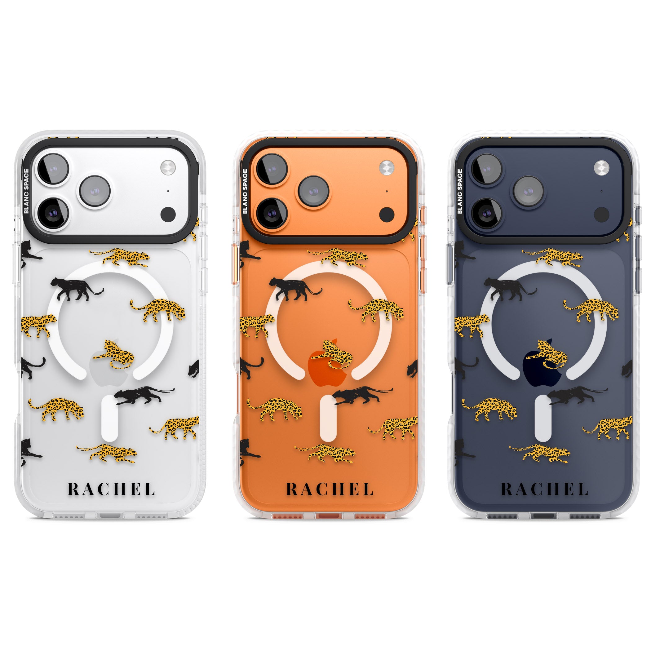 Personalised Jaguar Pattern iPhone 17 Pro Impact Pro Clear Phone Case APT Impact Protection