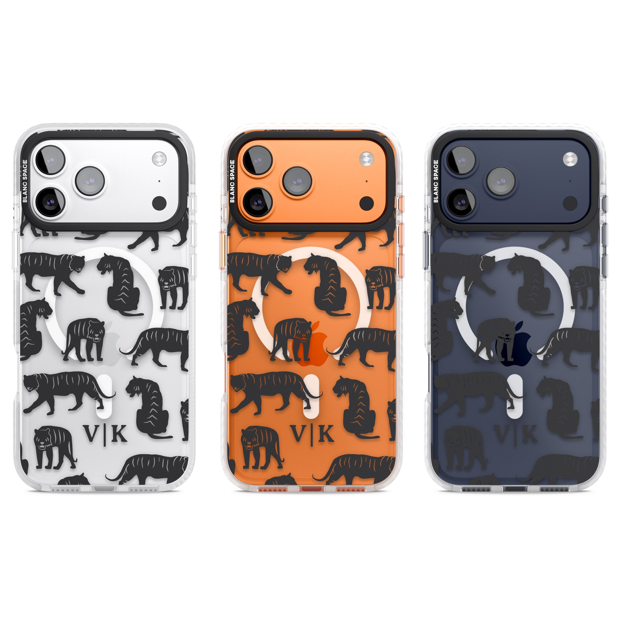 Personalised Tiger Silhouettes iPhone 17 Pro Impact Pro Clear Phone Case APT Impact Protection