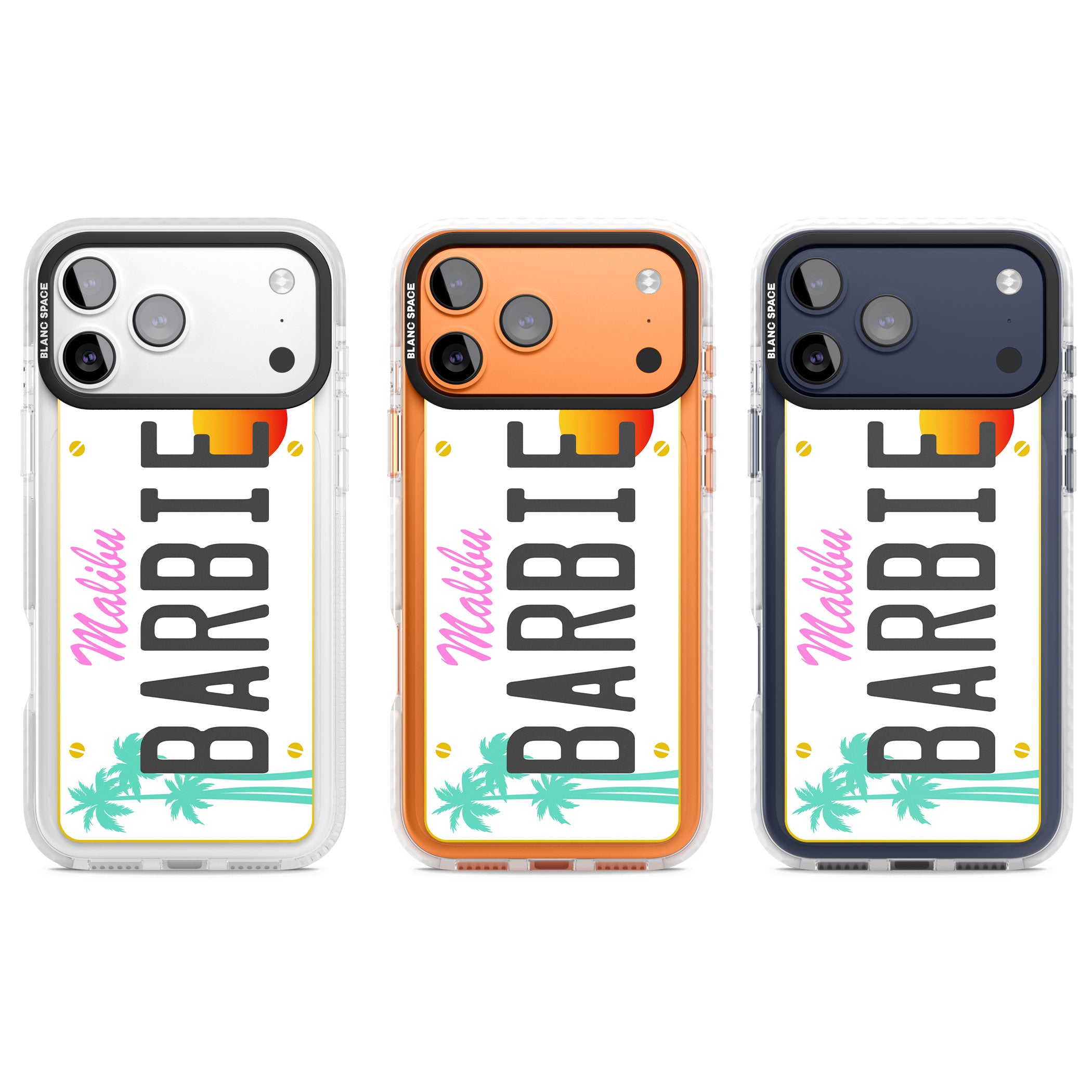 Personalised Malibu License Plate iPhone 17 Pro Impact Pro Clear Phone Case APT Impact Protection