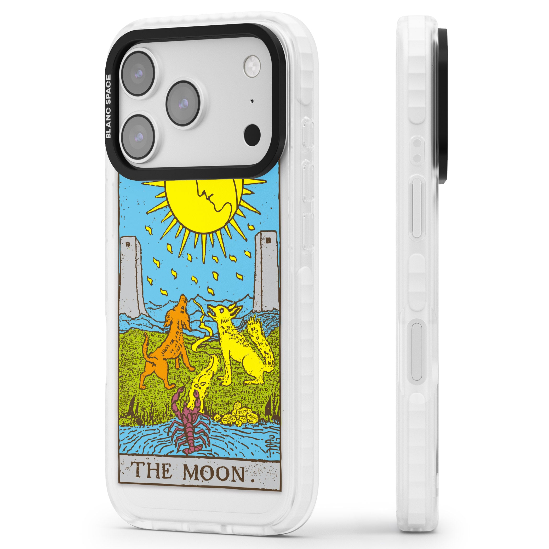 Personalised The Moon Tarot Card (Color) iPhone 17 Pro Max Impact Pro Clear Phone Case Side Profile