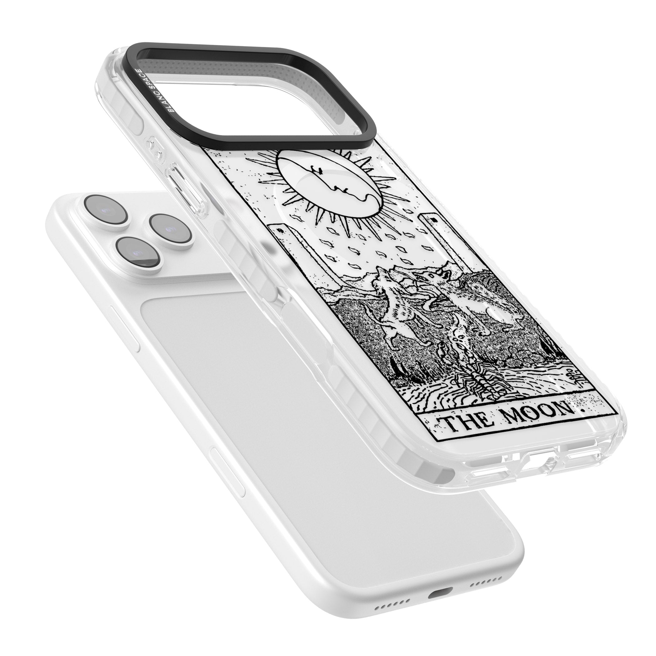 Personalised The Moon Tarot Card (Clear) iPhone 17 Pro Impact Pro Clear Phone Case Colours