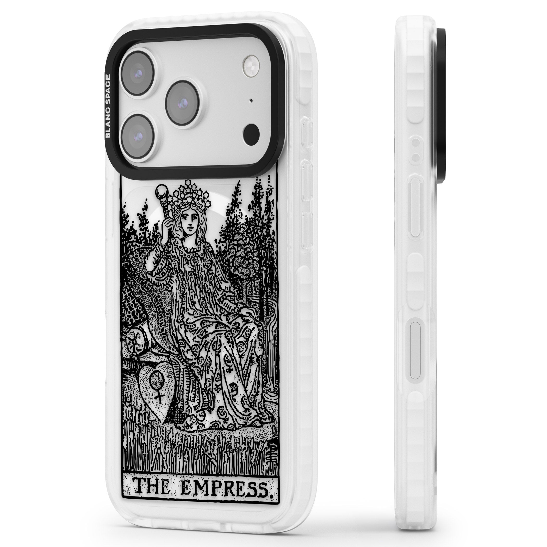 Personalised The Empress Tarot Card (Clear) iPhone 17 Pro Max Impact Pro Clear Phone Case Side Profile
