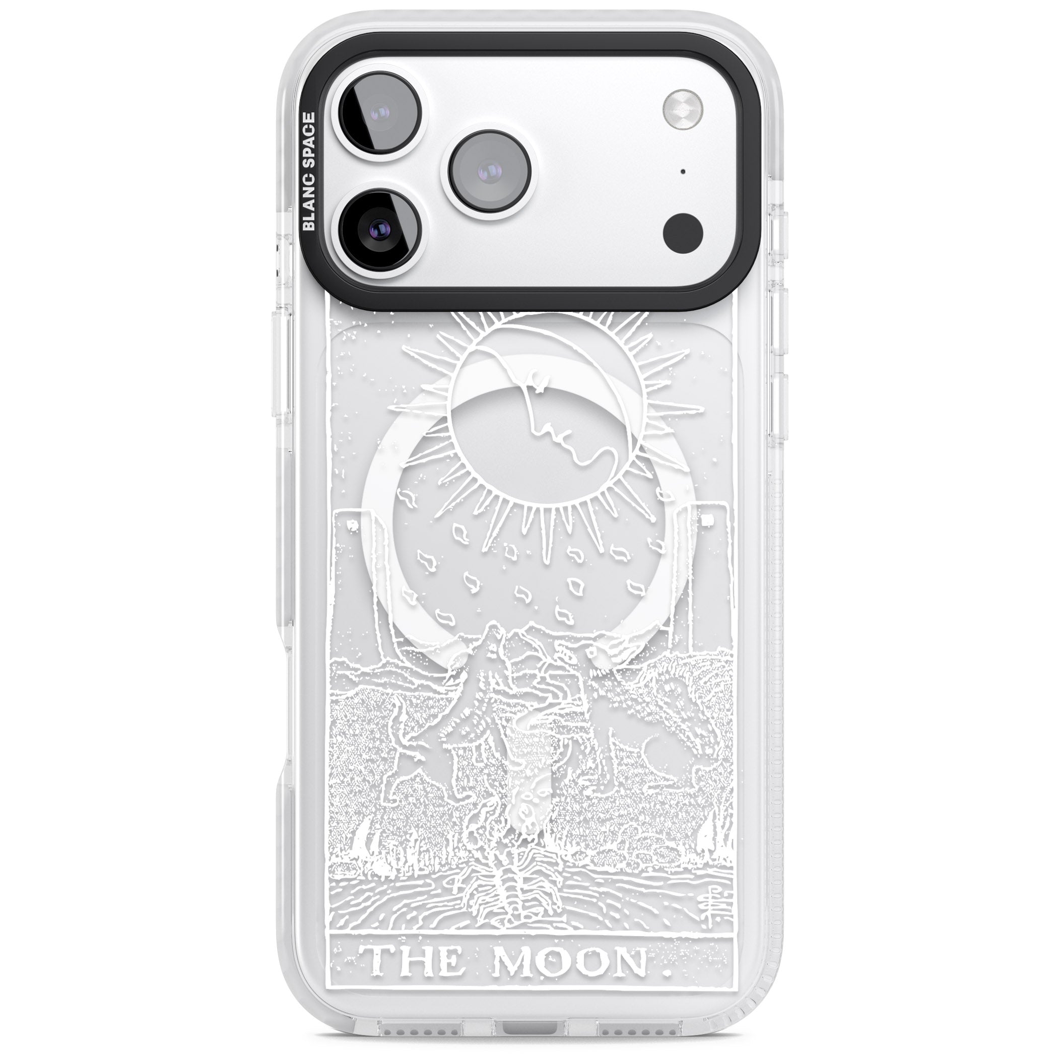 Personalised The Moon Tarot Card (White) iPhone 17 Pro Max Impact Pro Clear Phone Case