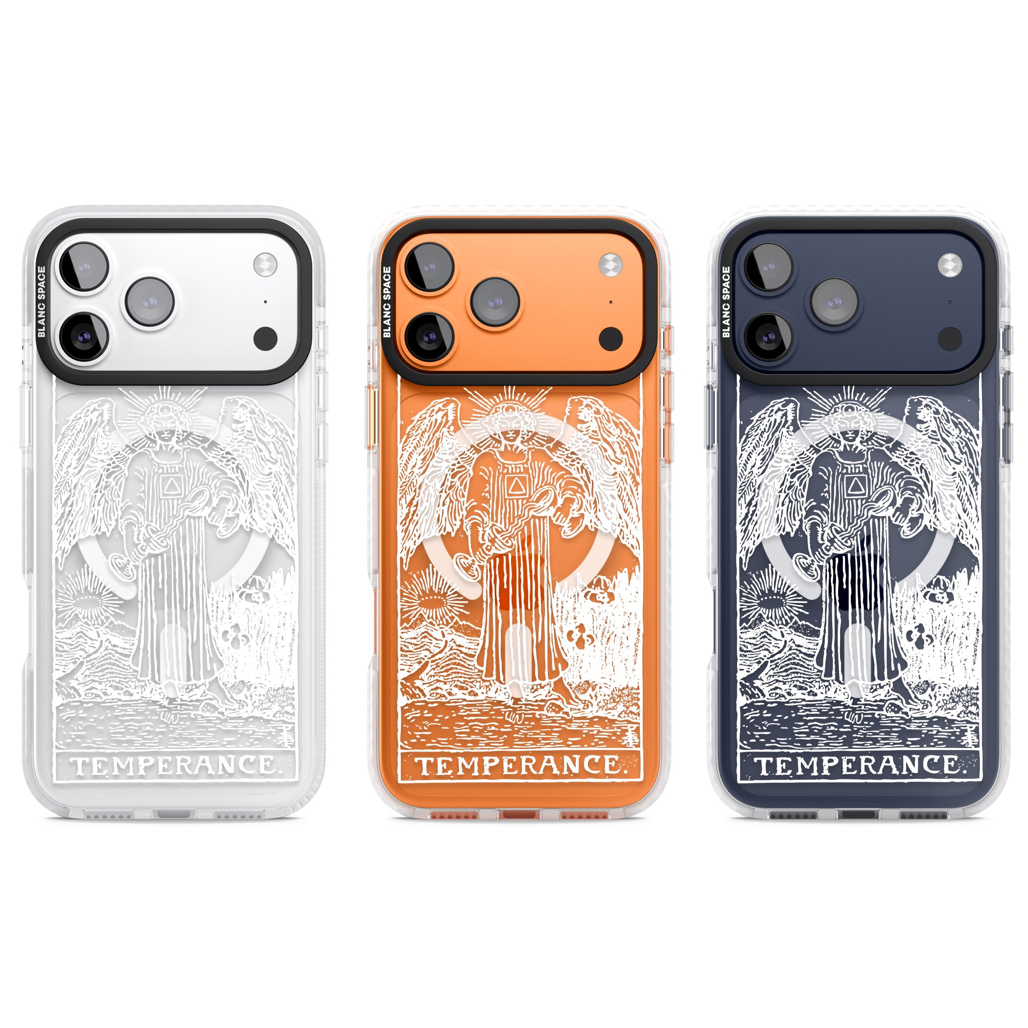 Personalised Temperance Tarot Card (White) iPhone 17 Pro Impact Pro Clear Phone Case APT Impact Protection