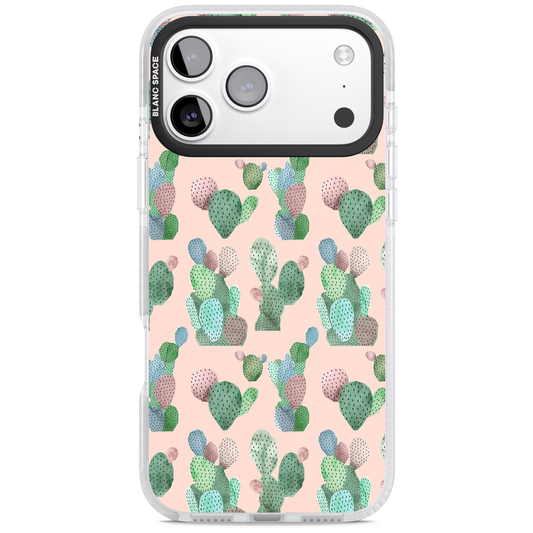 Pink Cactus iPhone 17 Pro Impact Pro Clear Phone Case