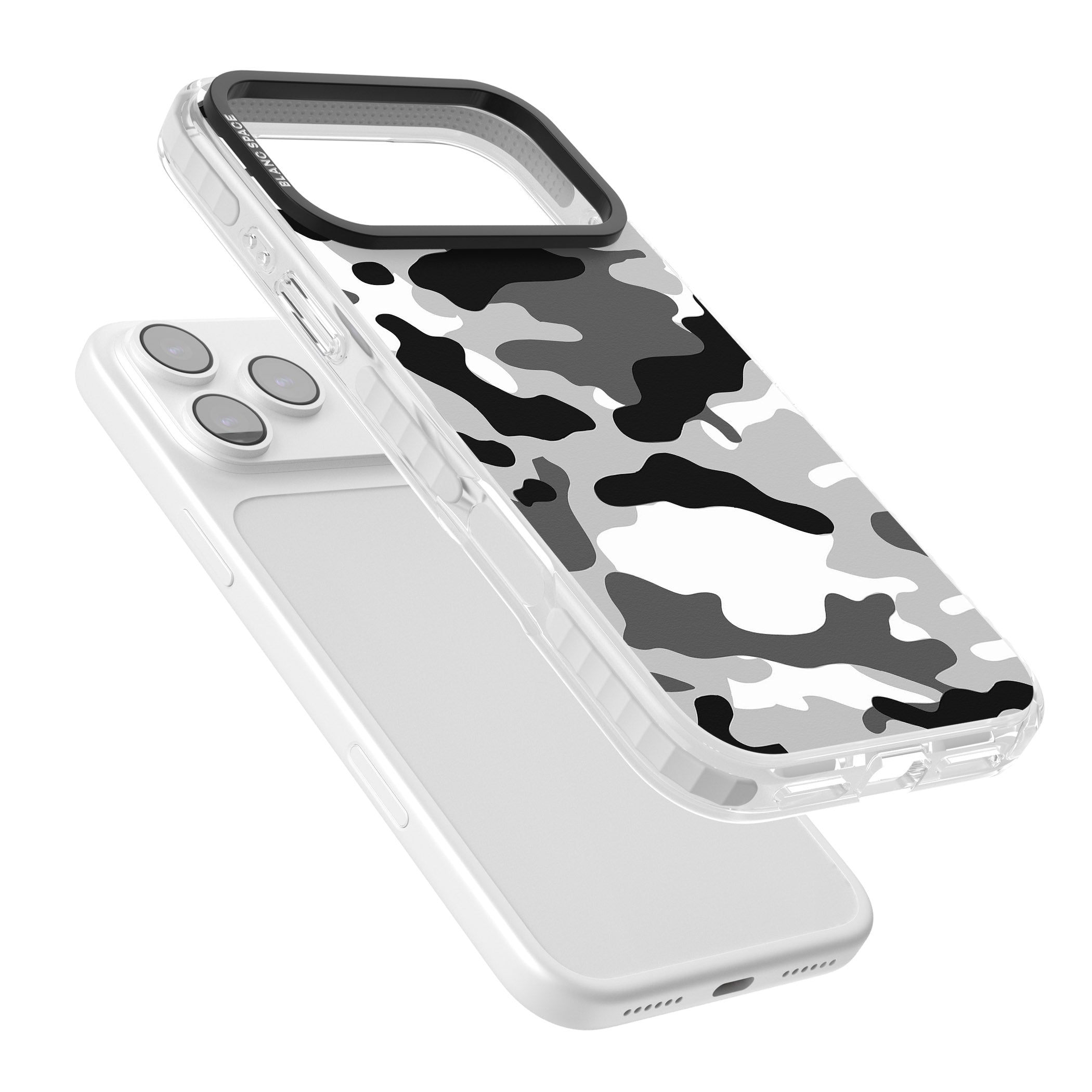 Grey Camo iPhone 17 Pro Impact Pro Clear Phone Case Colours