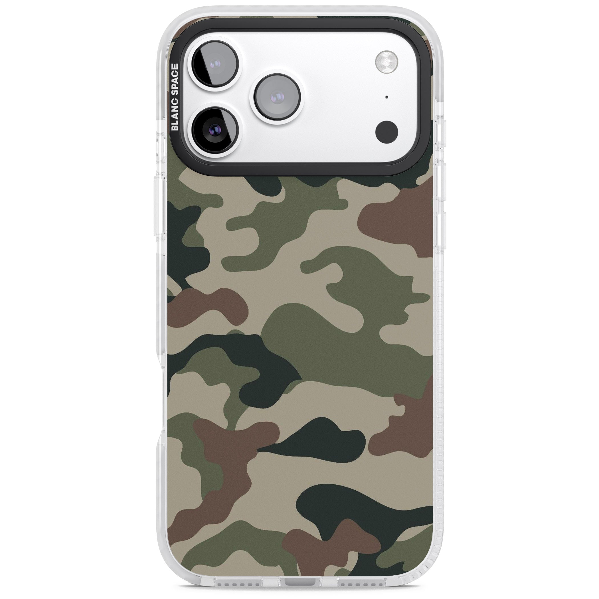 Green And Brown Camo iPhone 17 Pro Max Impact Pro Clear Phone Case