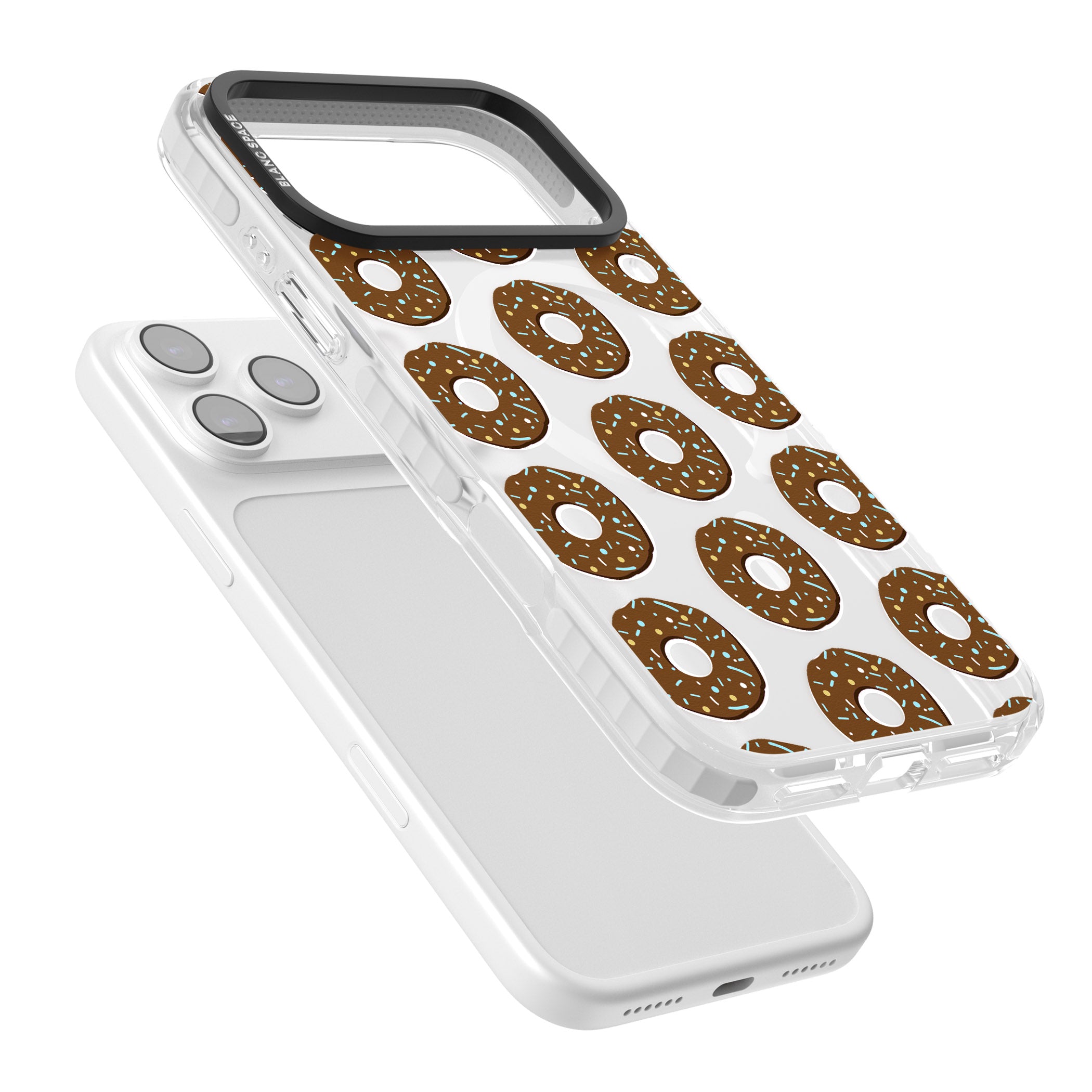 Chocolate Donut Pattern iPhone 17 Pro Impact Pro Clear Phone Case Colours
