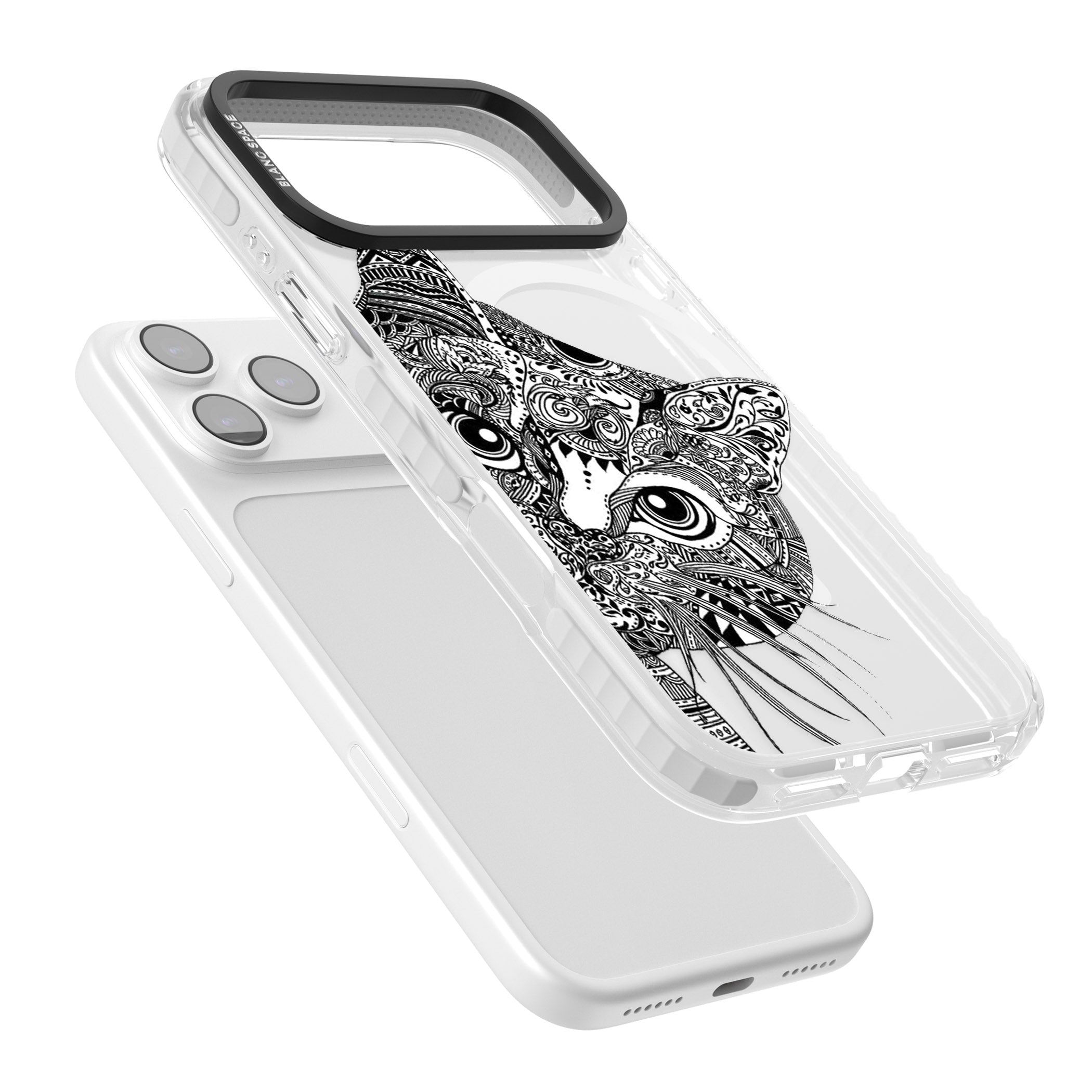 Henna Cat iPhone 17 Pro Impact Pro Clear Phone Case Colours