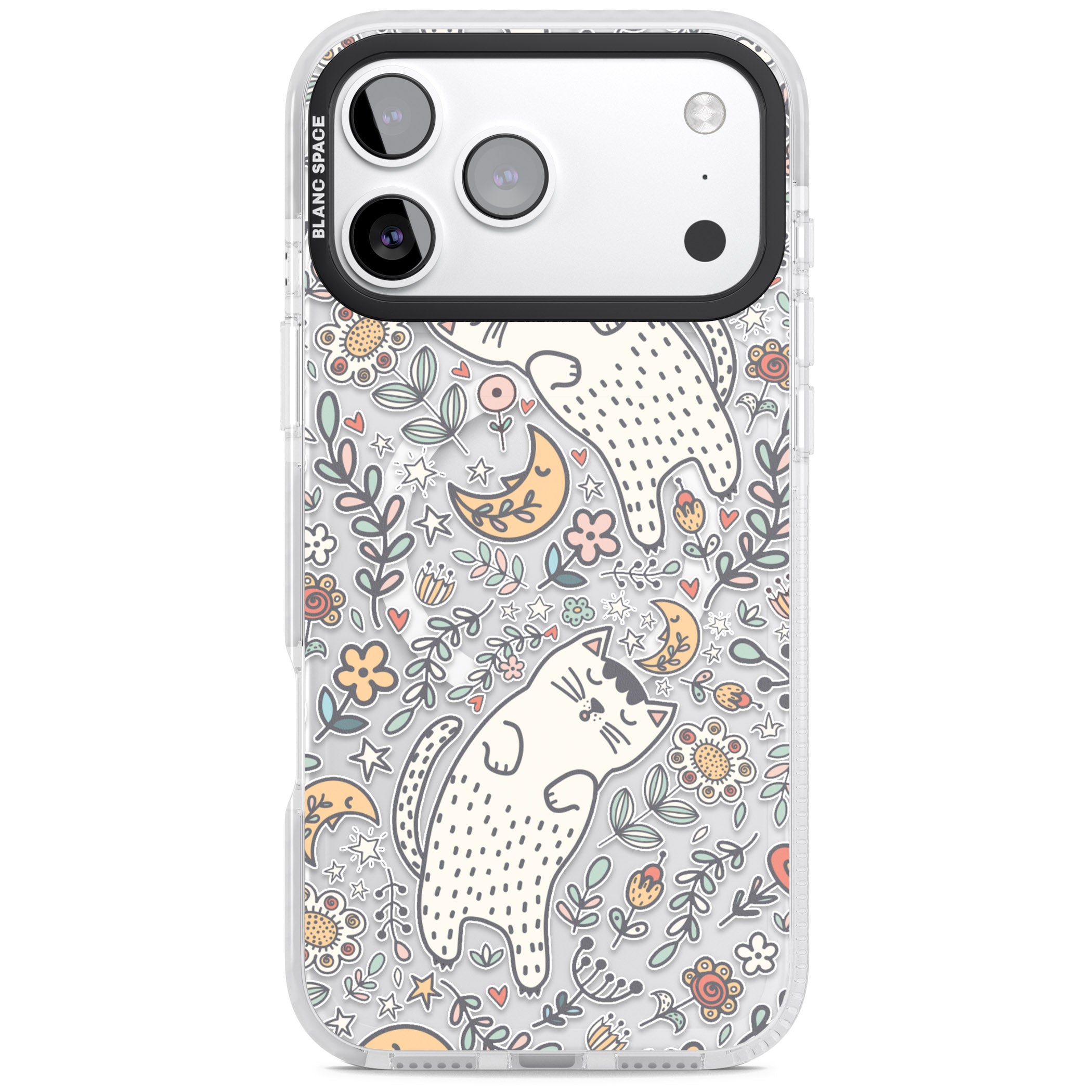 Sleeping Cat Pattern iPhone 17 Pro Max Impact Pro Clear Phone Case