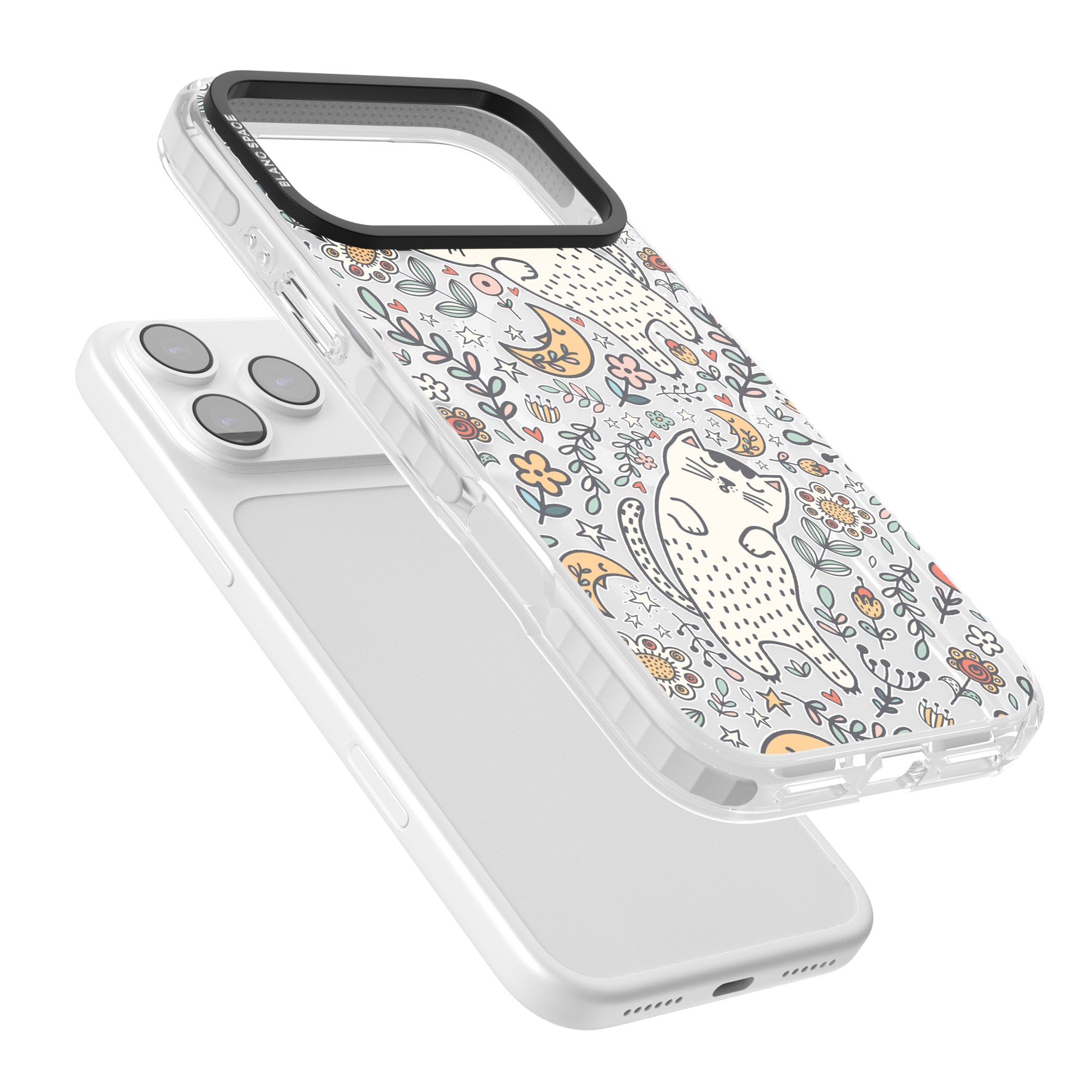 Sleeping Cat Pattern iPhone 17 Pro Max Impact Pro Clear Phone Case Colours