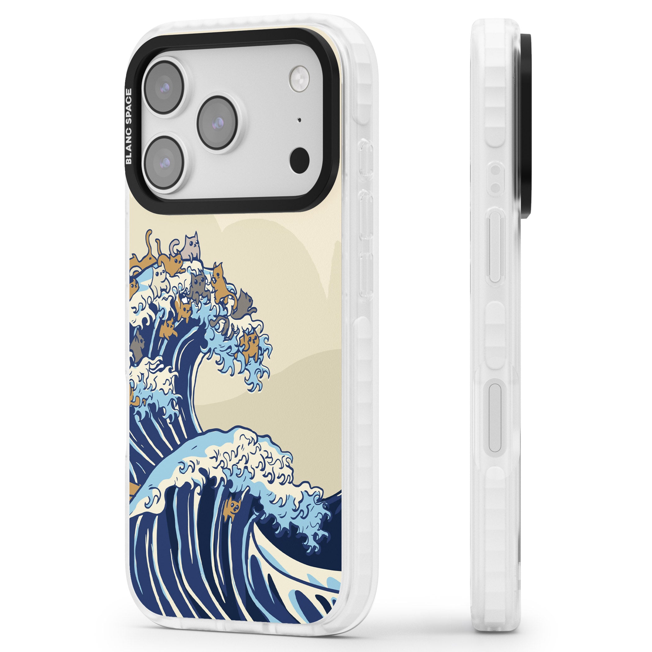 The Great Cat Wave iPhone 17 Pro Max Impact Pro Clear Phone Case Side Profile
