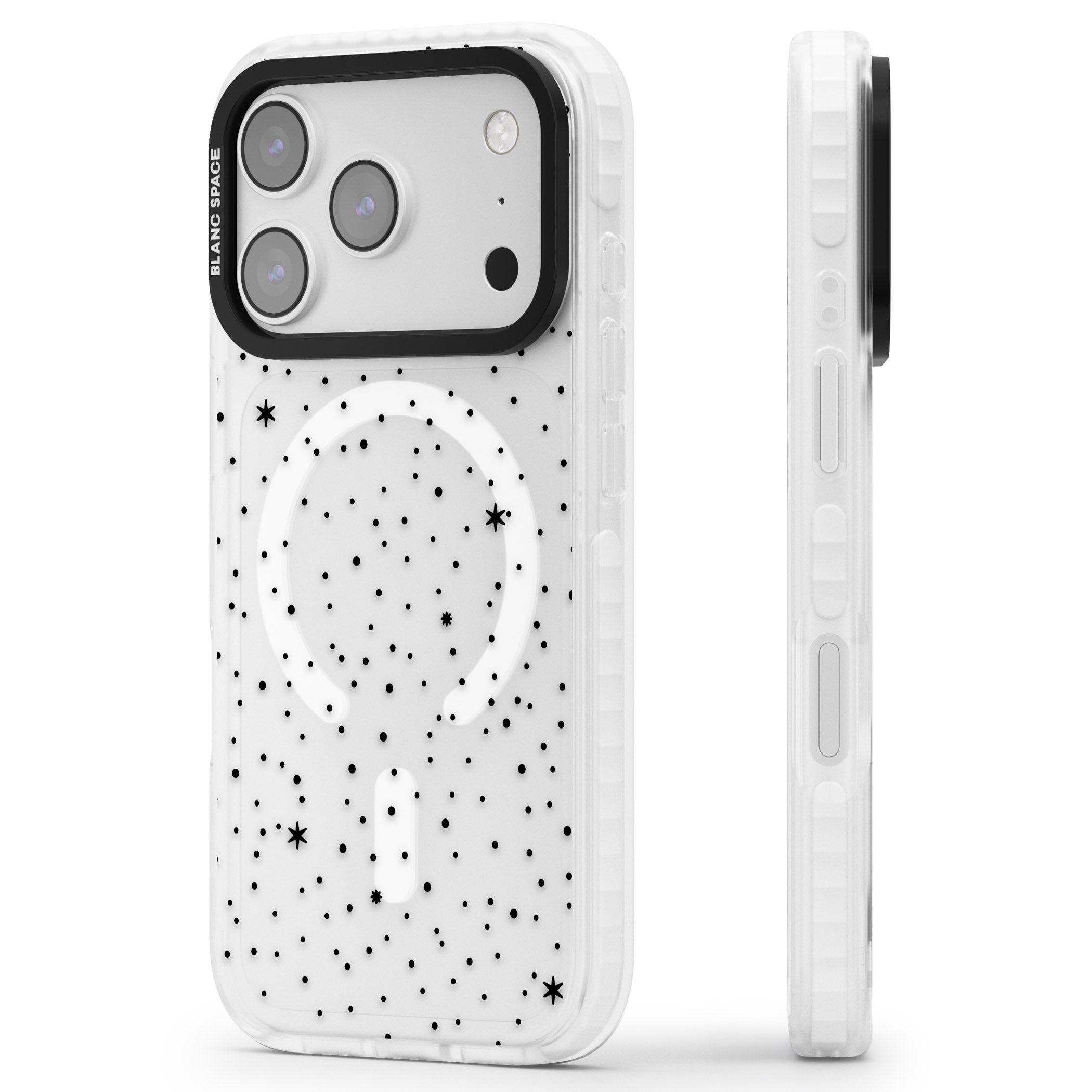 Celestial Starry Sky (Black) iPhone 17 Pro Max Impact Pro Clear Phone Case Side Profile