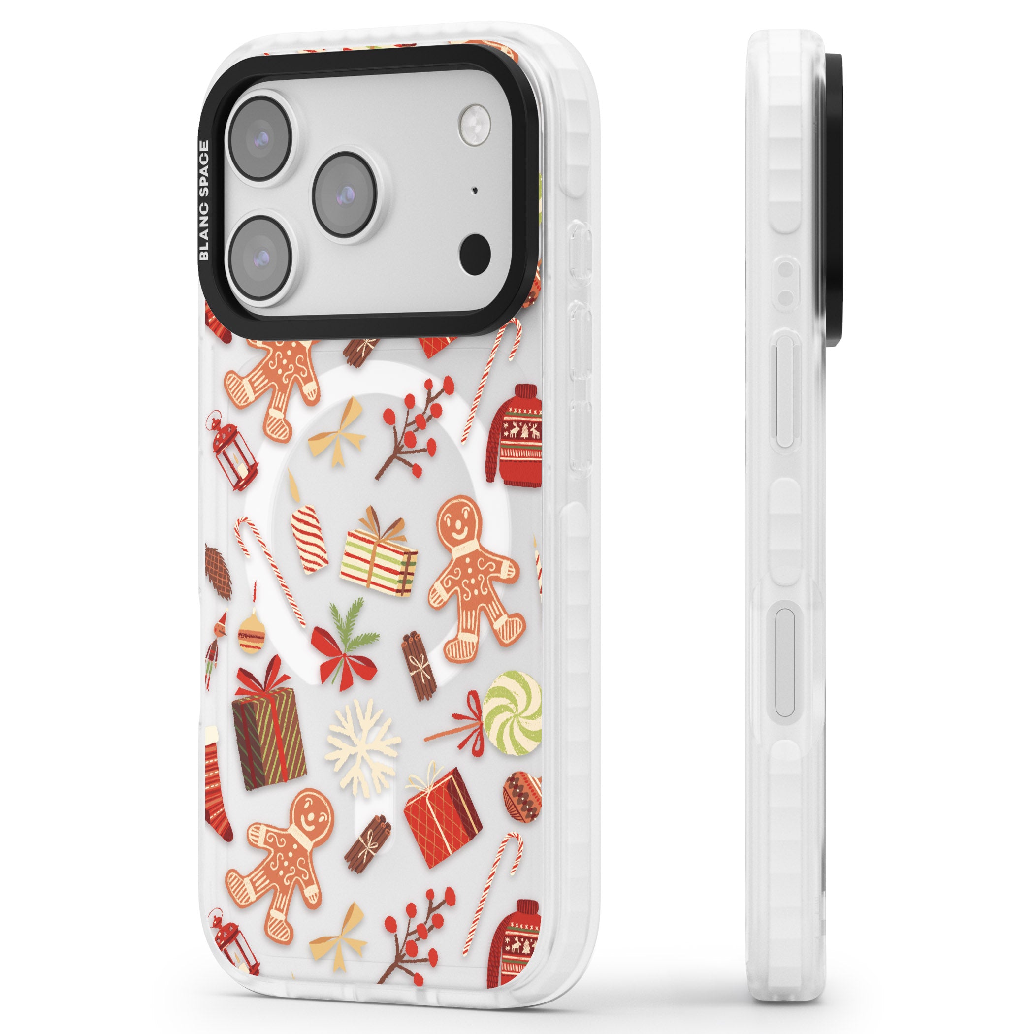 Christmas Assortments iPhone 17 Pro Max Impact Pro Clear Phone Case Side Profile
