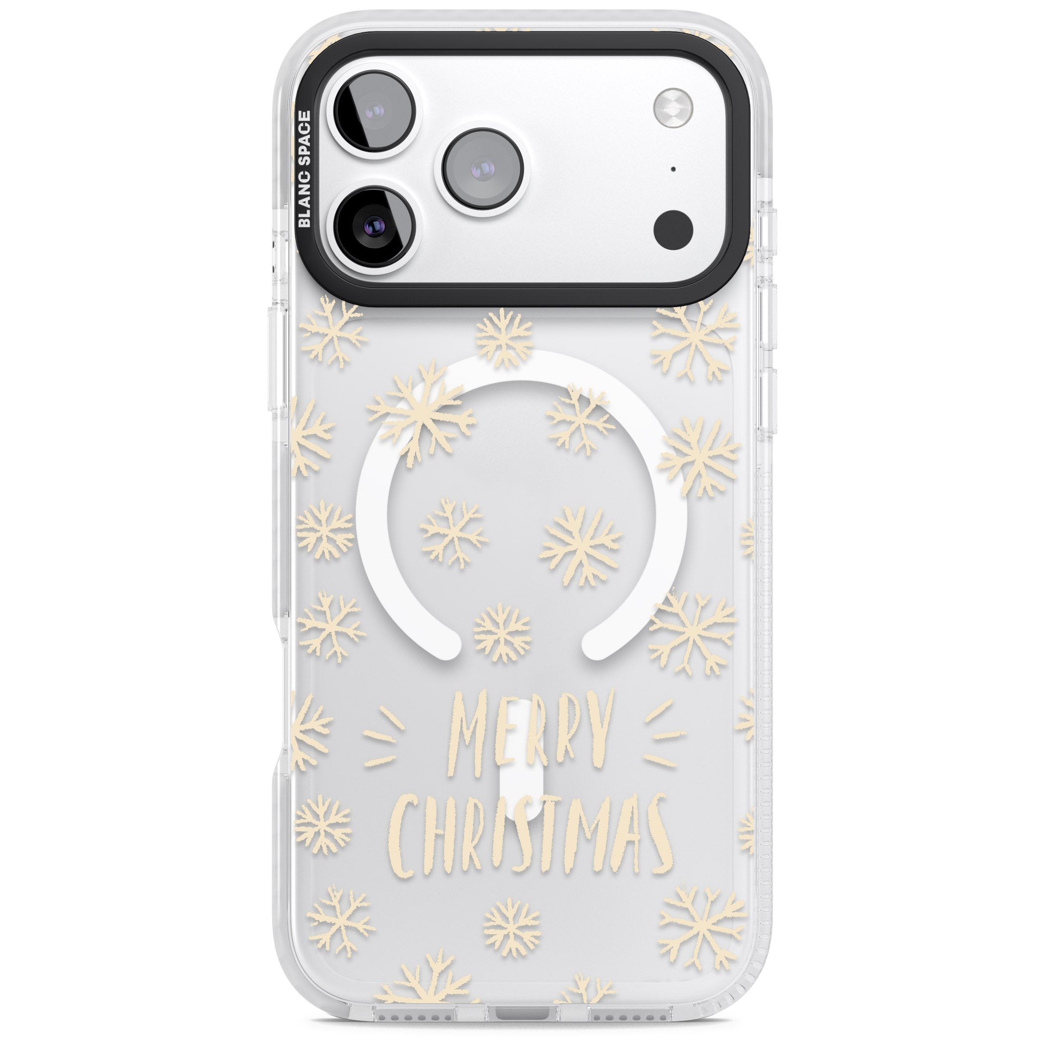 Christmas Snowflake Pattern iPhone 17 Pro Max Impact Pro Clear Phone Case