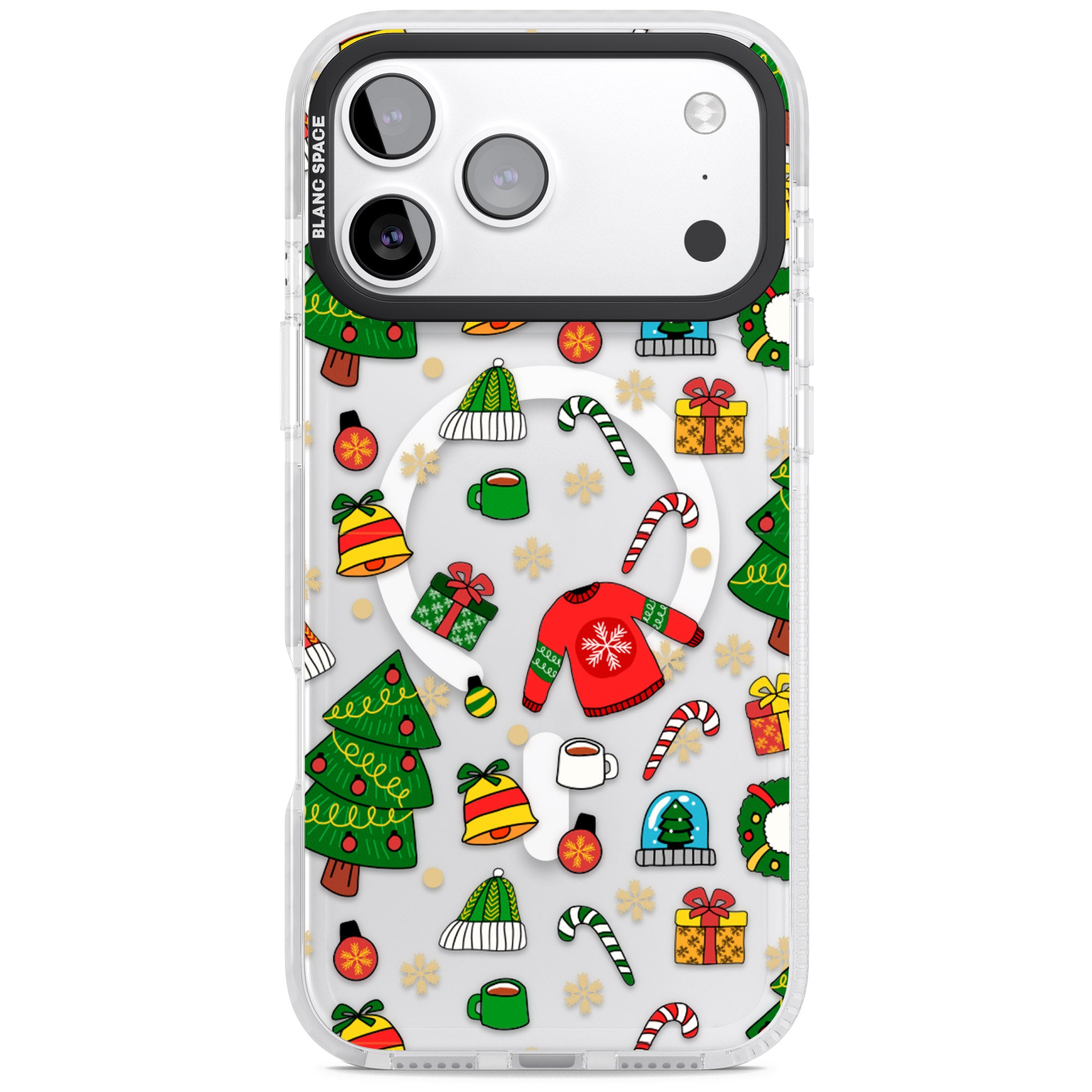 Christmas Mixture Pattern iPhone 17 Pro Max Impact Pro Clear Phone Case