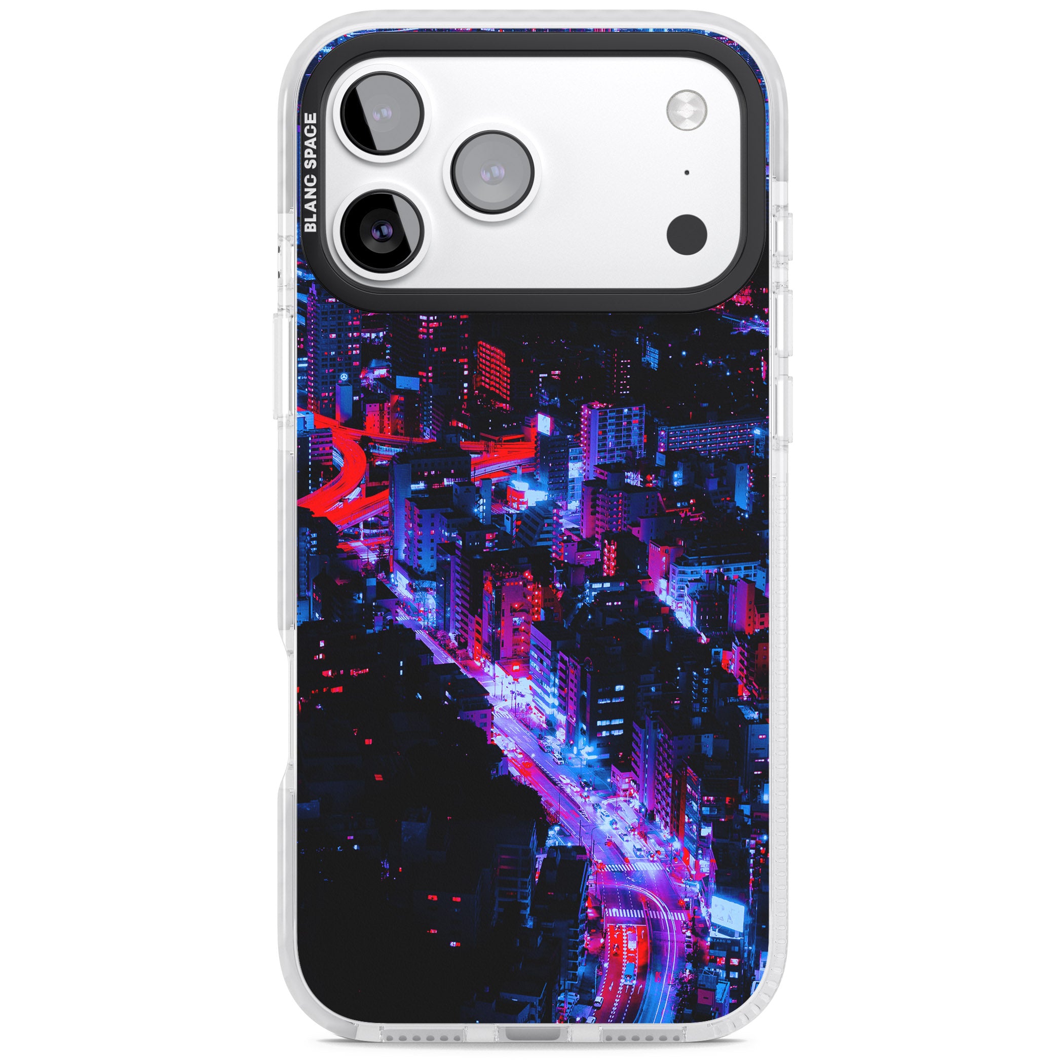 Neon Cityscape iPhone 17 Pro Max Impact Pro Clear Phone Case