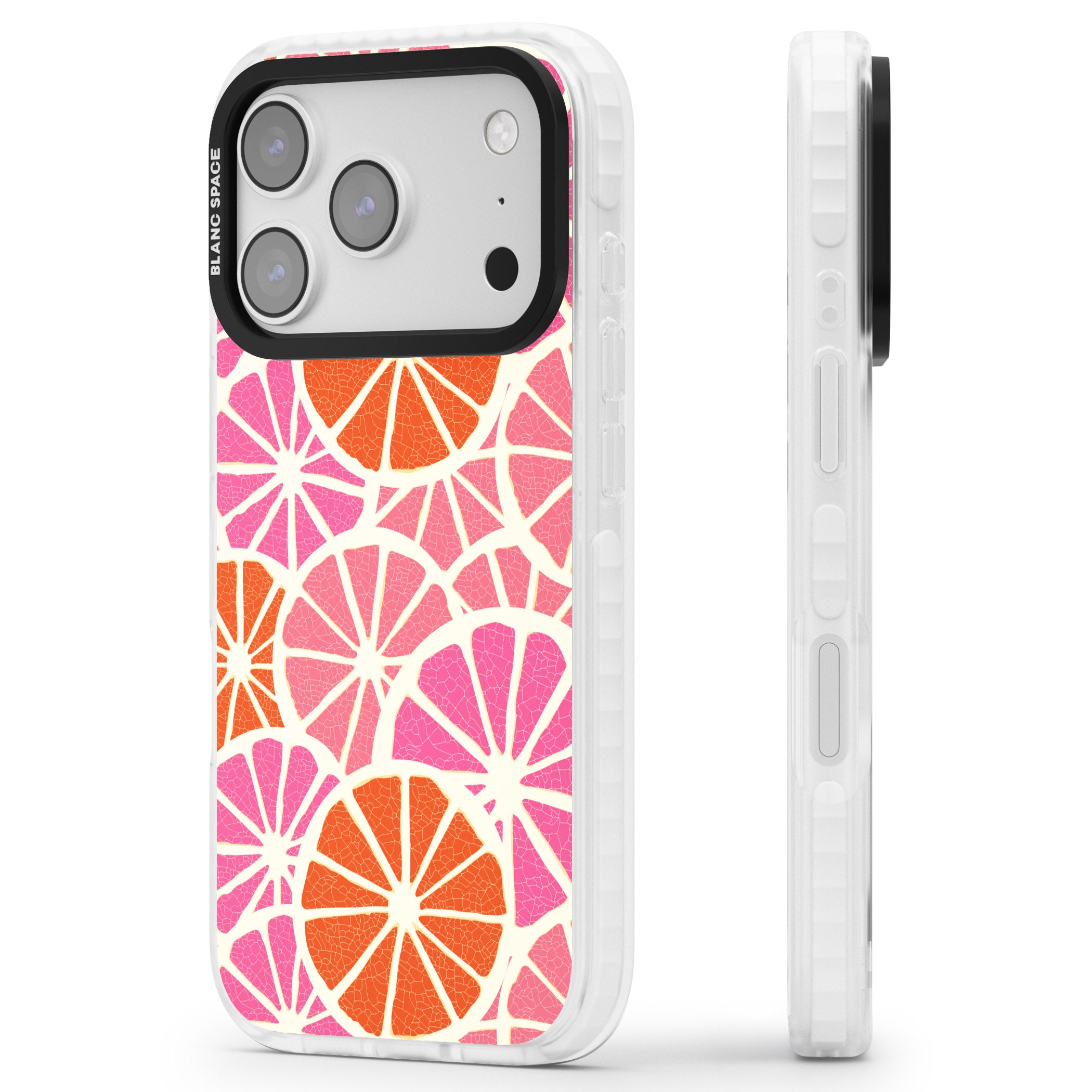 Citrus Slices iPhone 17 Pro Impact Pro Clear Phone Case Side Profile