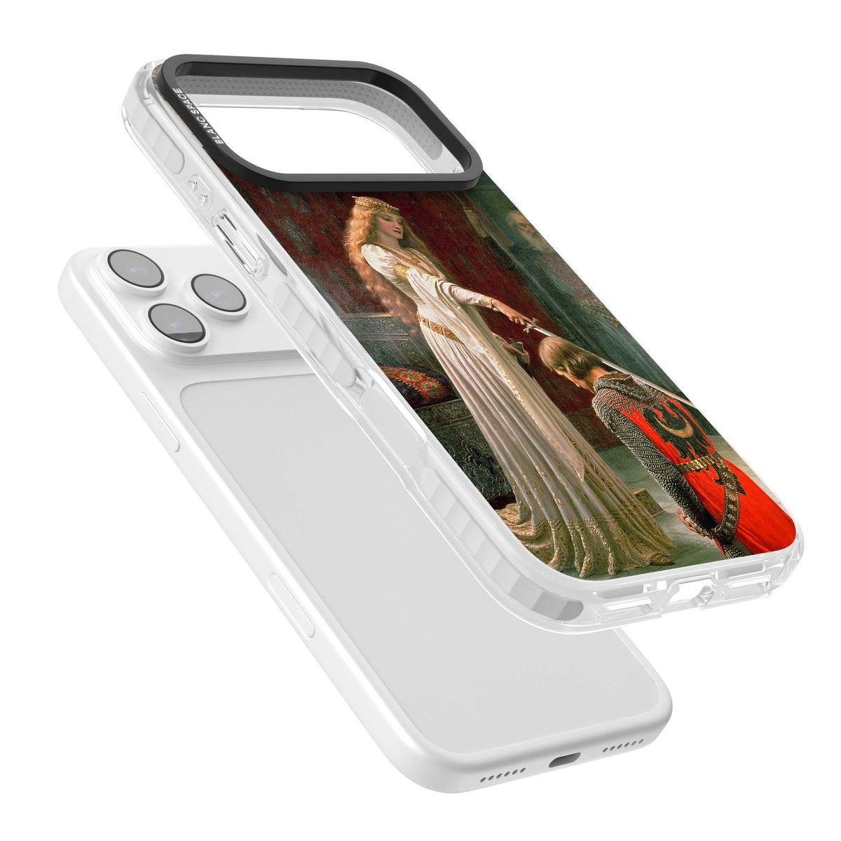 The Accolade renaissance art iPhone case featuring Edmund Blair Leighton's painting of a queen knighting a kneeling knight | Impact Magsafe case for iPhone 17 Pro, iPhone 17 Pro Max