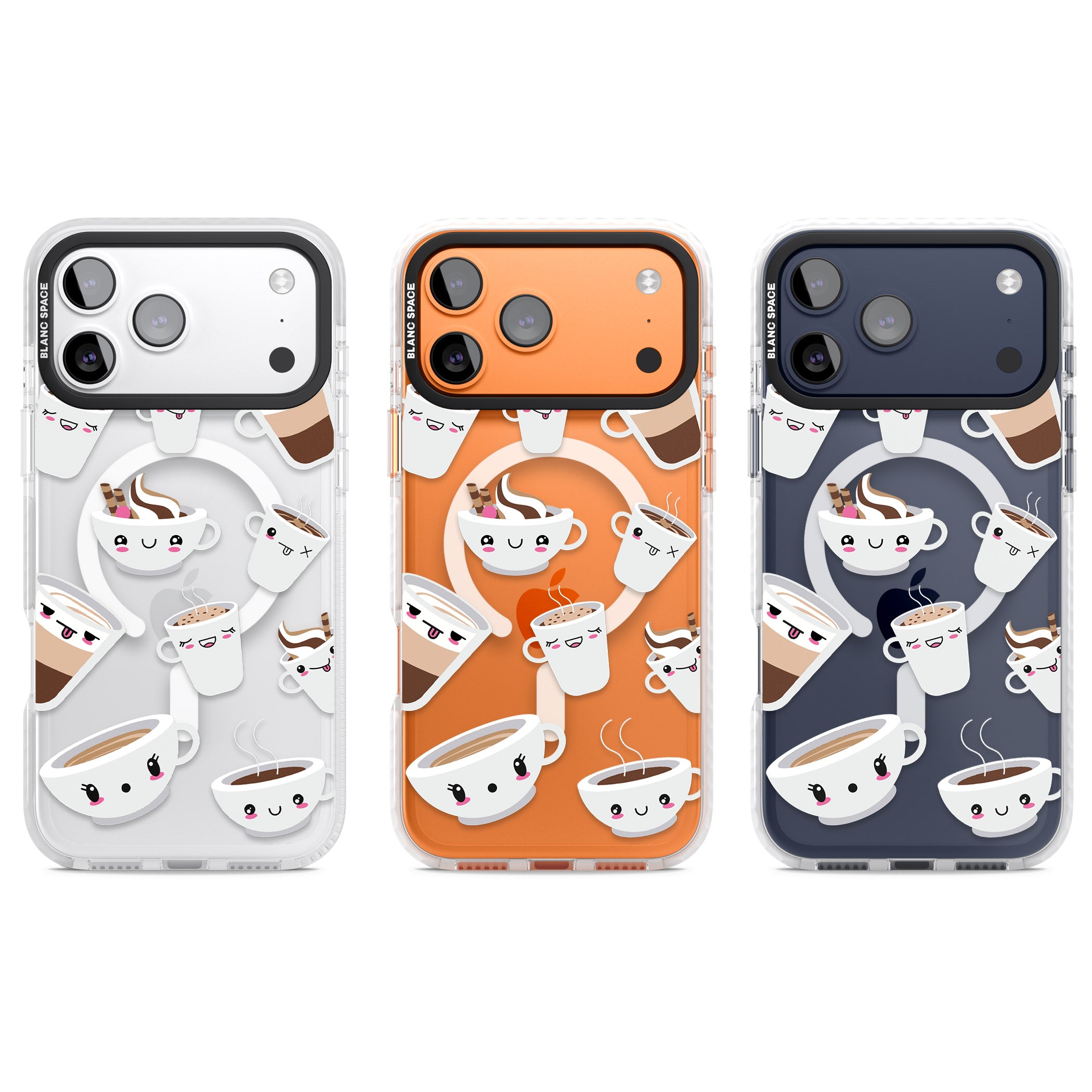 Coffee Faces iPhone 17 Pro Impact Pro Clear Phone Case APT Impact Protection