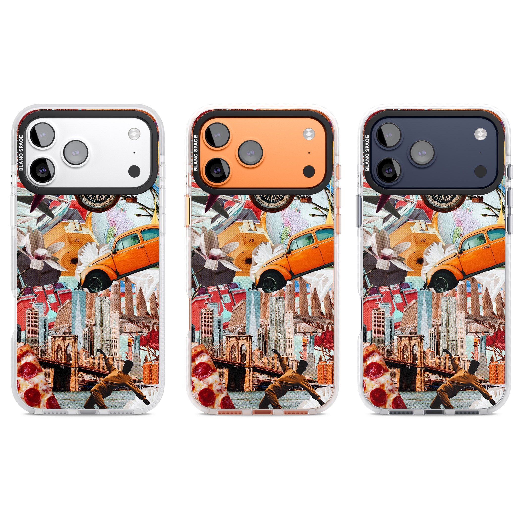 Bold New York Collage iPhone 17 Pro Impact Pro Clear Phone Case APT Impact Protection