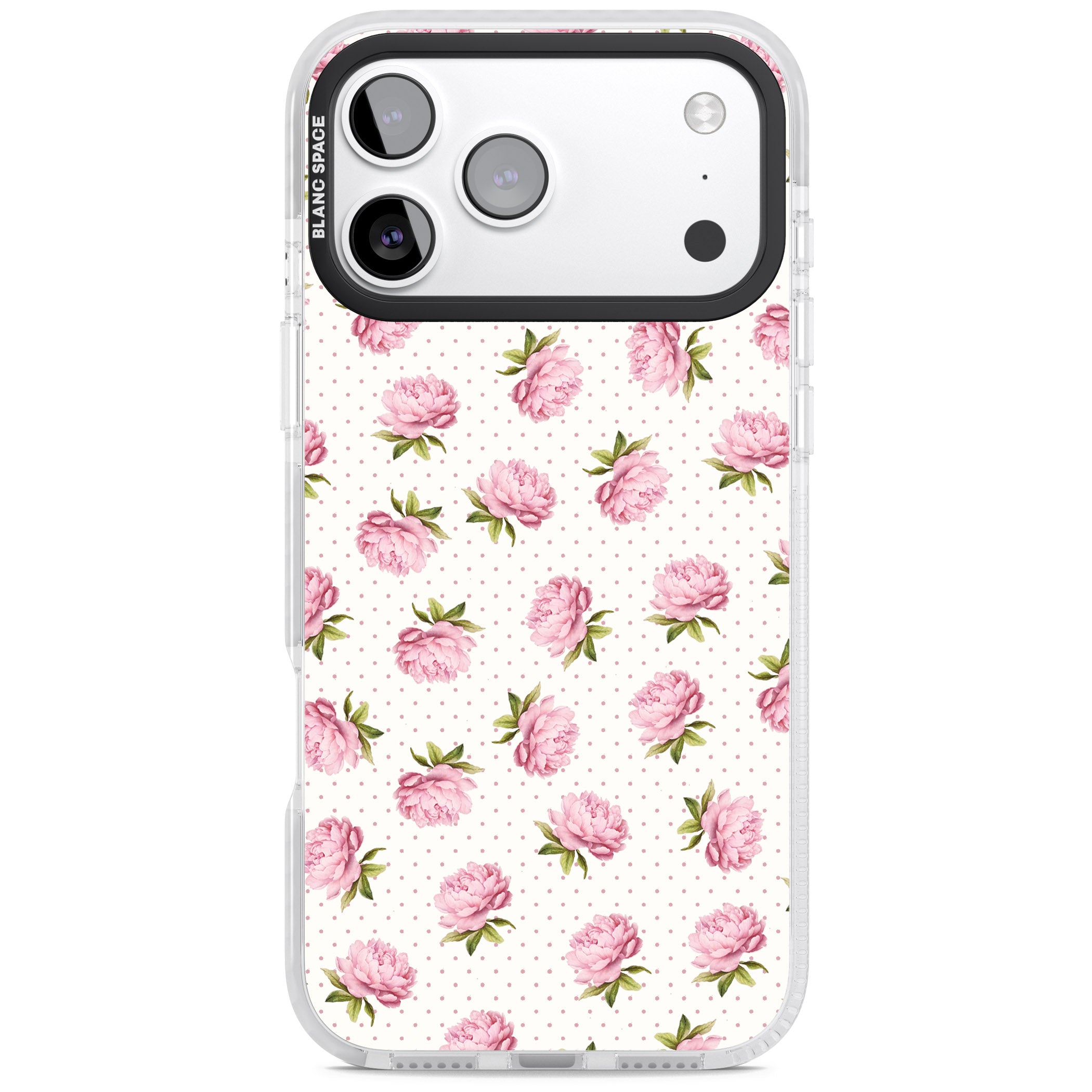 Soft Peonies iPhone 17 Pro Max Impact Pro Clear Phone Case
