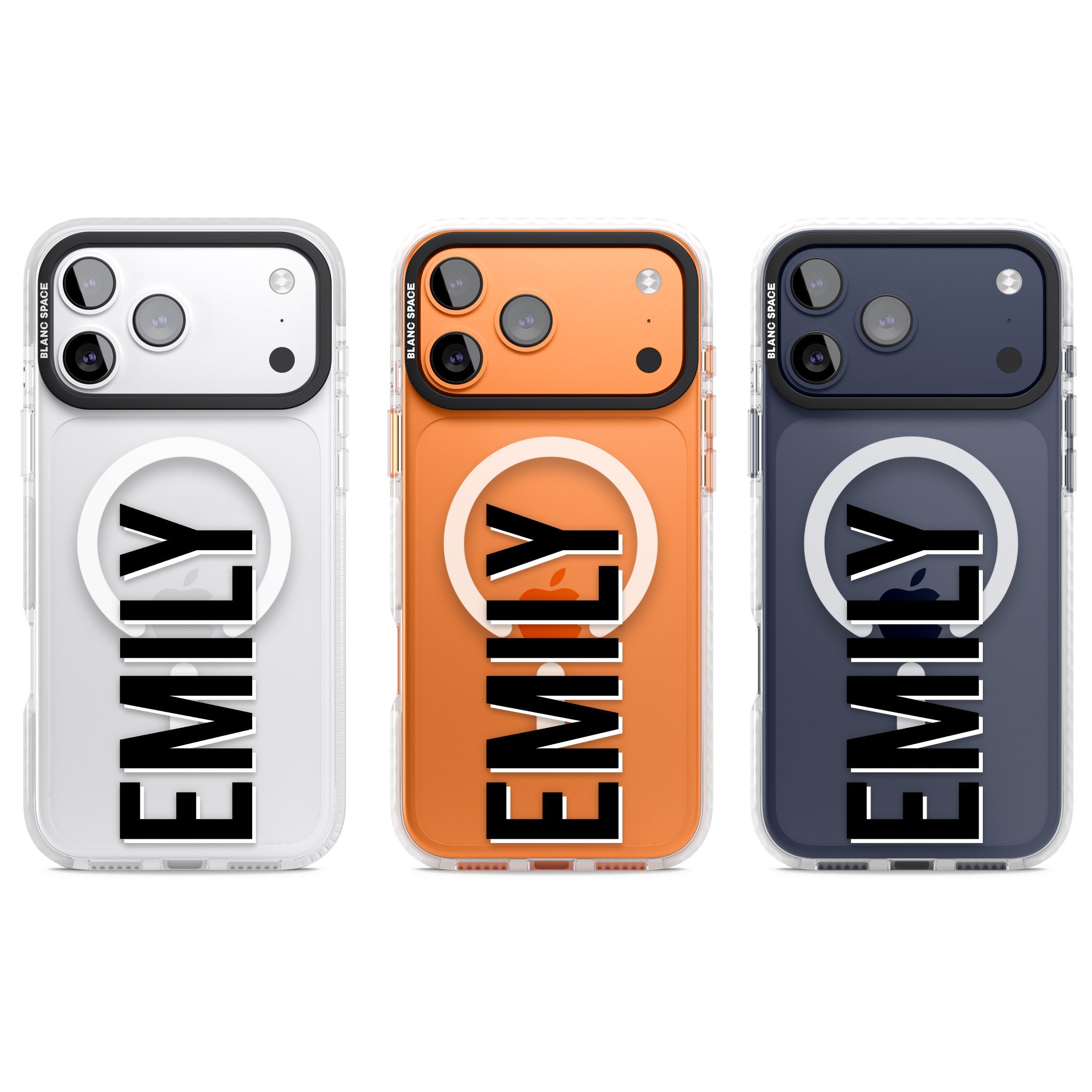 Personalised Vertical Name iPhone 17 Pro Impact Pro Clear Phone Case APT Impact Protection
