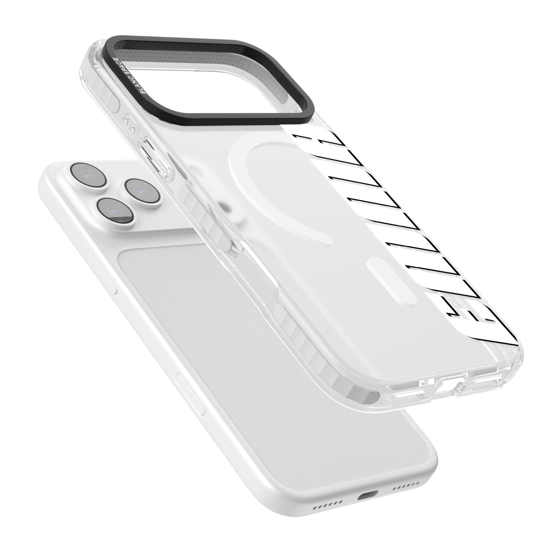 Personalised Vertical Bold Name iPhone 17 Pro Impact Pro Clear Phone Case Colours