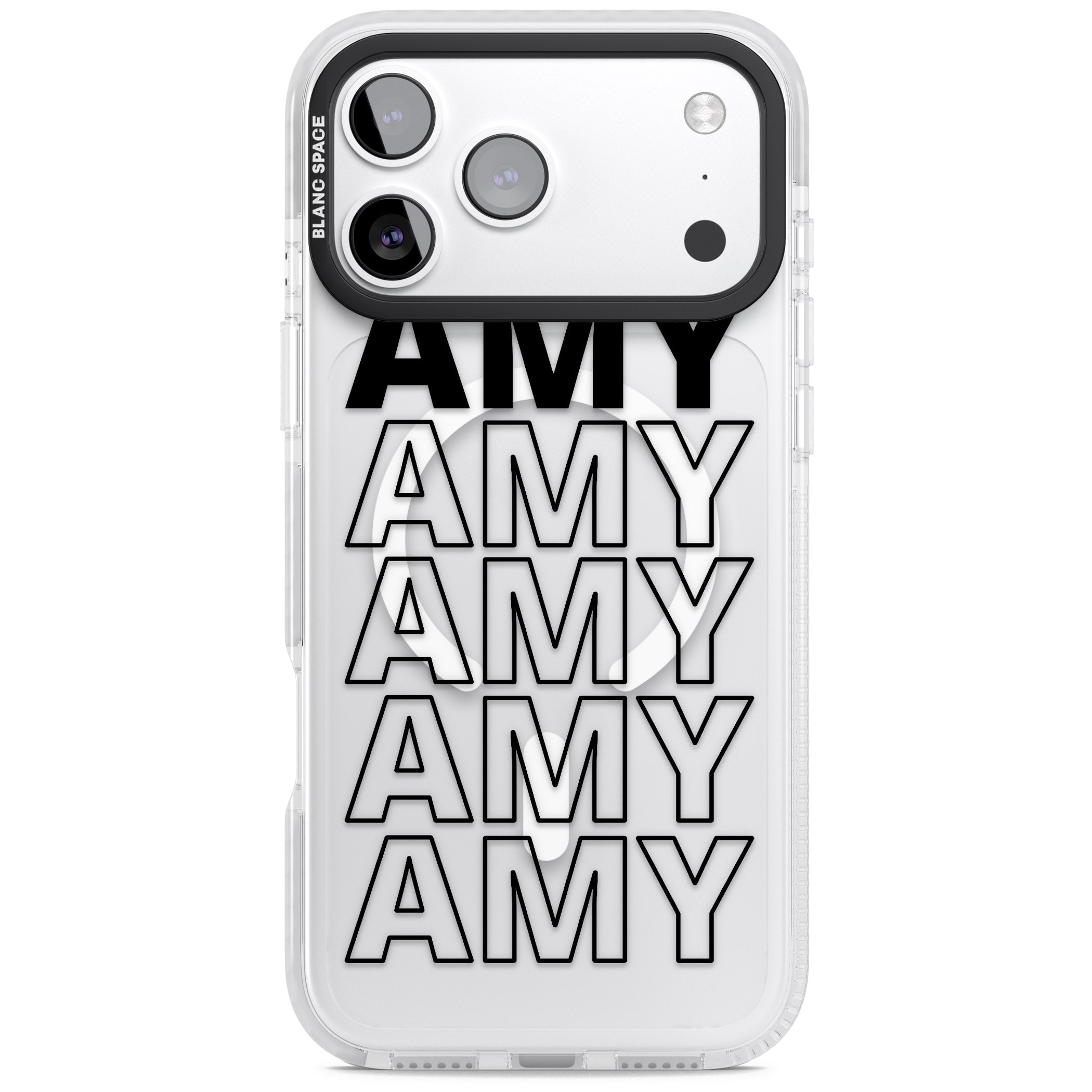 Personalised Bold Continous Name iPhone 17 Pro Impact Pro Clear Phone Case