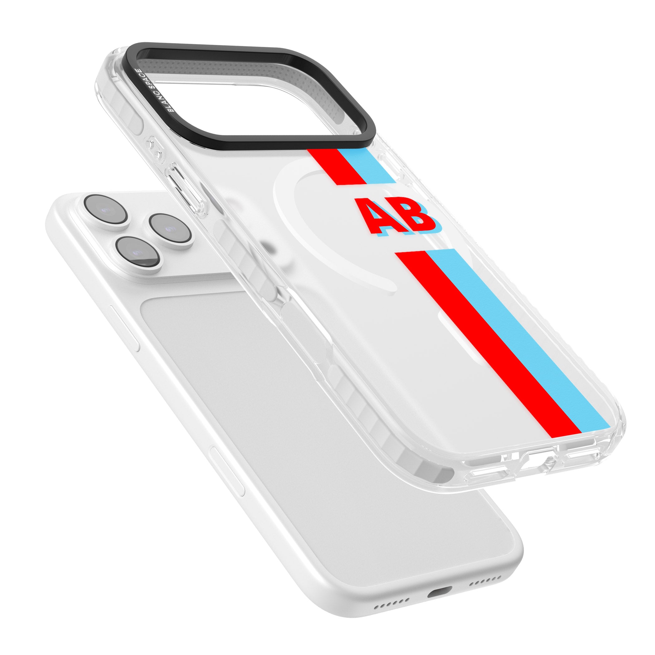 Personalised Bold Striped iPhone 17 Pro Impact Pro Clear Phone Case Colours