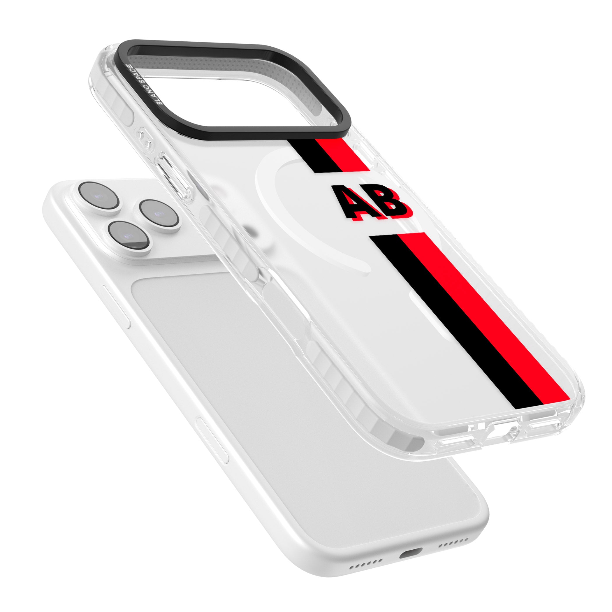 Personalised Bold Stripe iPhone 17 Pro Impact Pro Clear Phone Case Colours