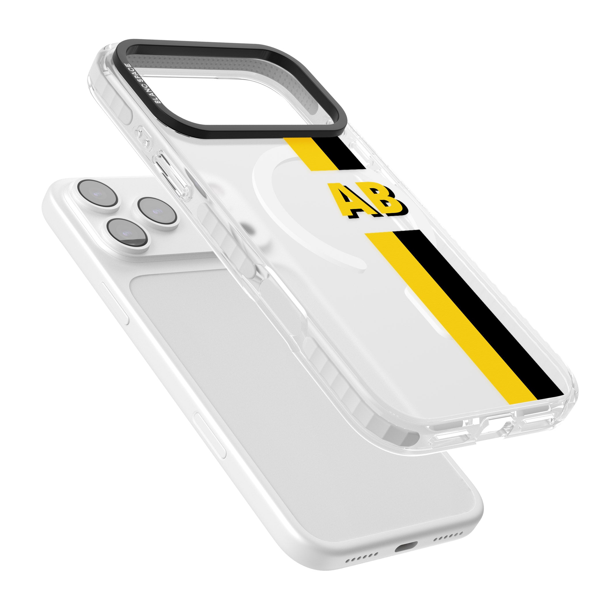 Personalised Bold Name Striped iPhone 17 Pro Max Impact Pro Clear Phone Case Colours