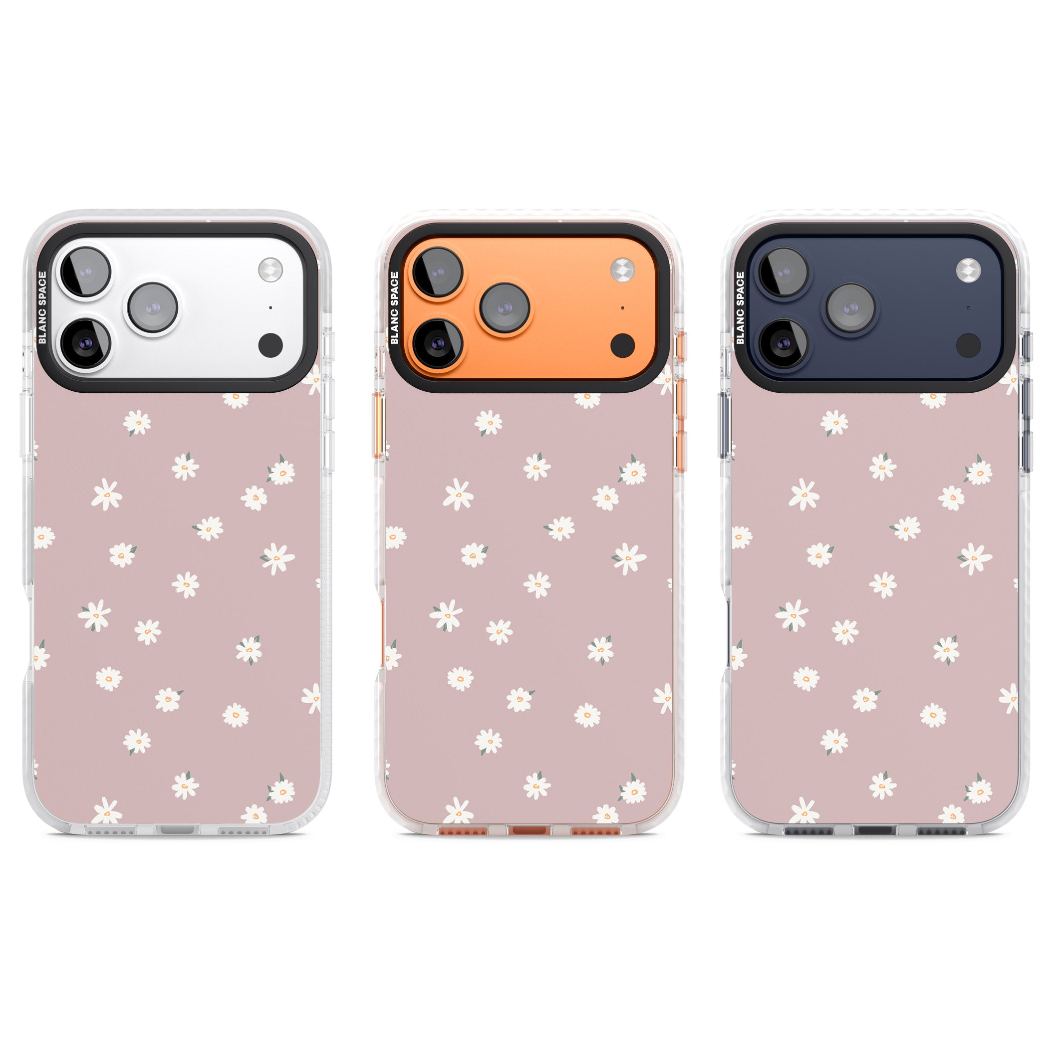 Dusty Pink Daisy iPhone 17 Pro Impact Pro Clear Phone Case APT Impact Protection